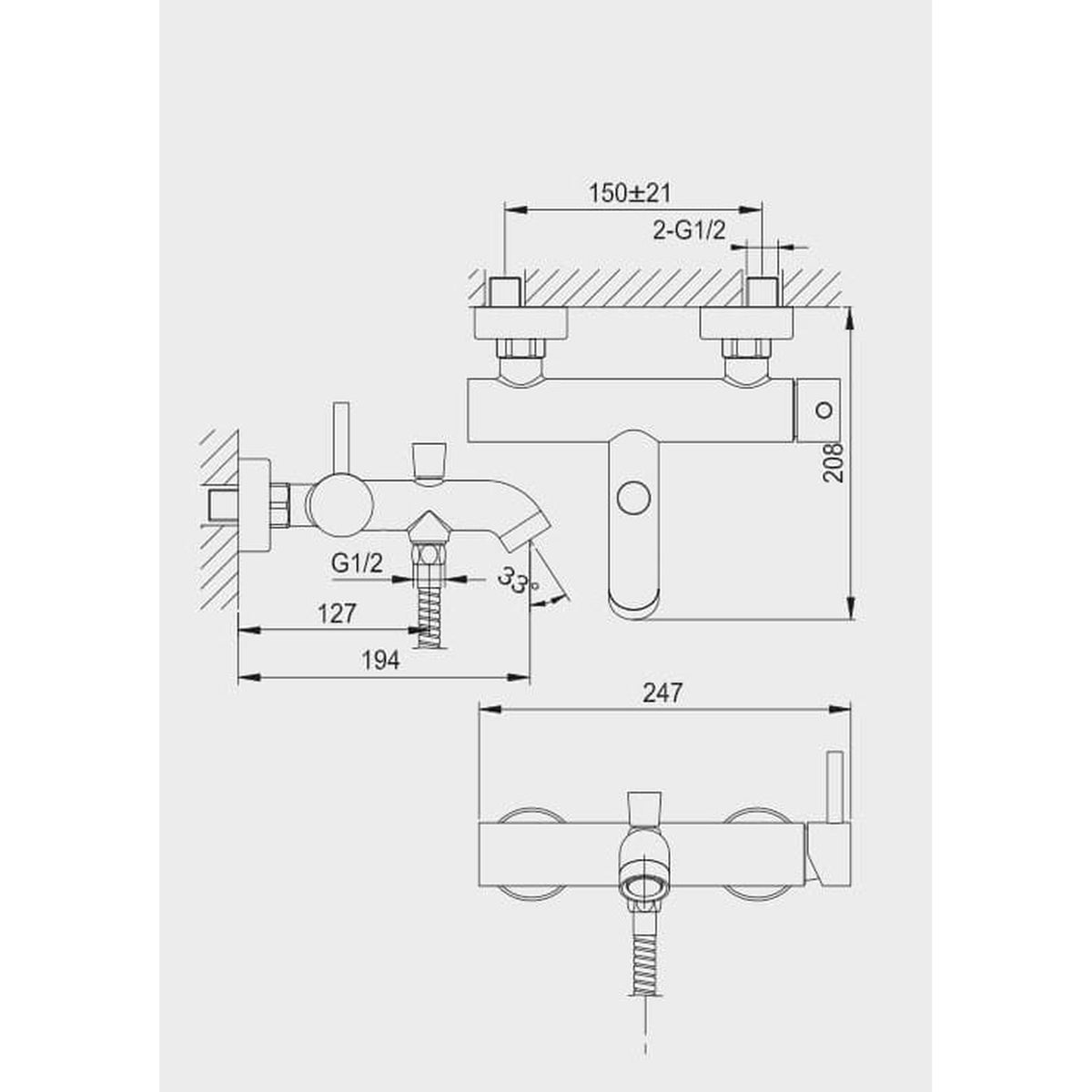 BATERIA ŚCIENNA WANNOWA LIVA OD MOBI 372653CA