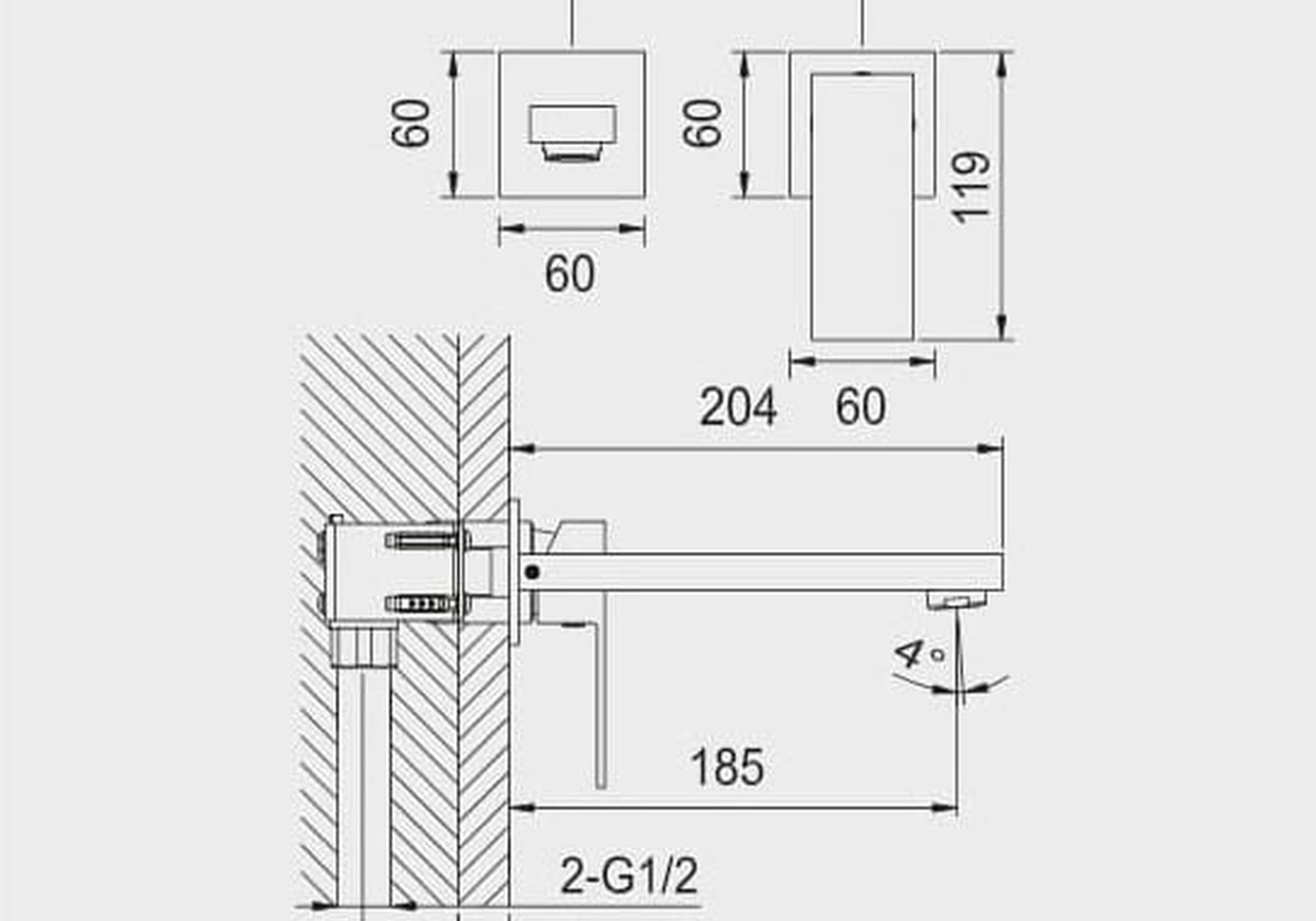 BATERIA UMYWALKOWA PODTYNKOWA RUNA CHROME OD MOBI 751468CA