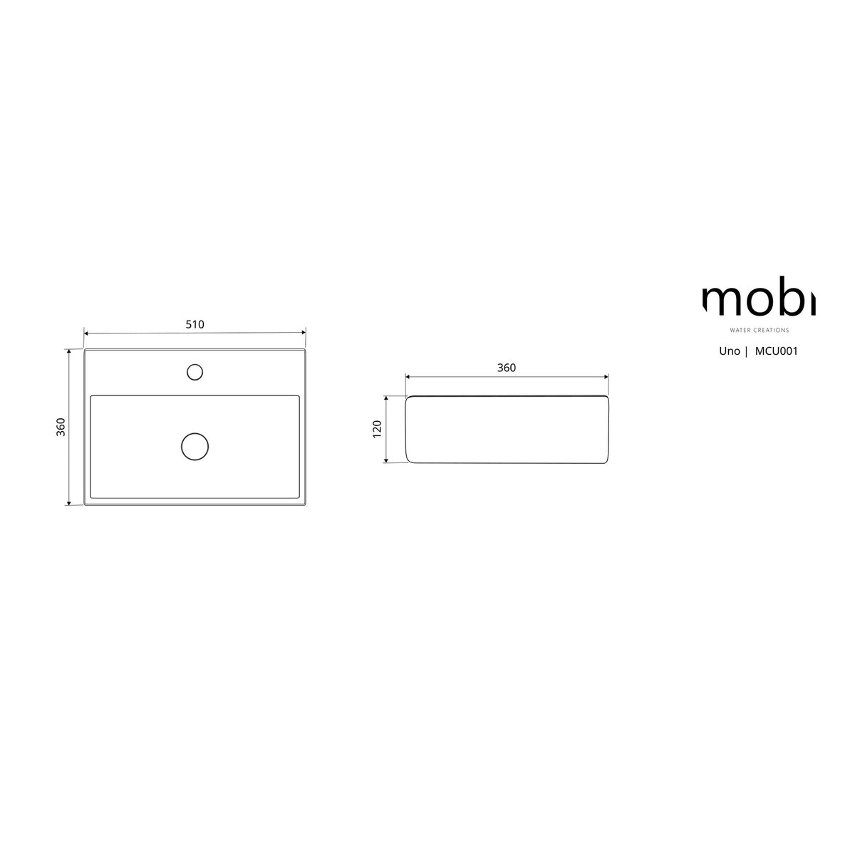 UMYWALKA NABLATOWA UNO WHITE OD MOBI MCU001