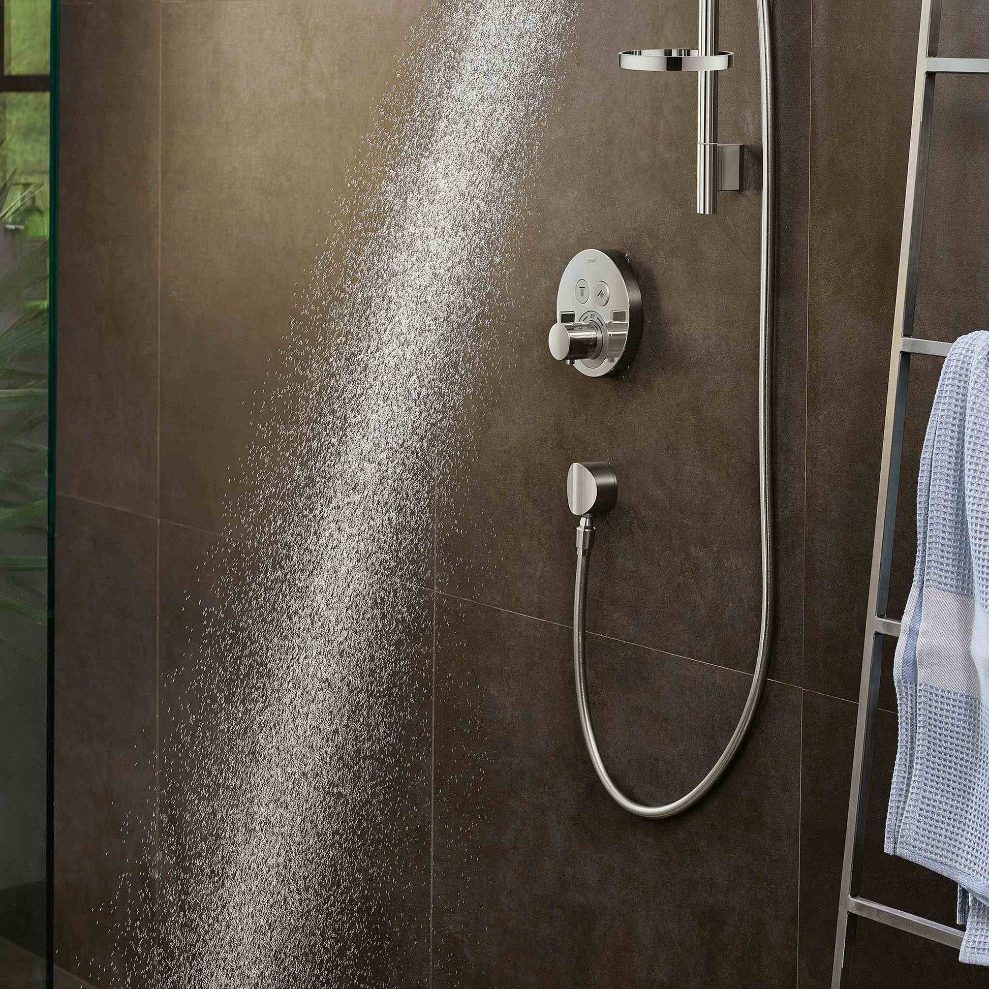 PRZYŁĄCZE KĄTOWE NATYNKOWA FIXFIT SREBRNY OD HANSGROHE 26453000