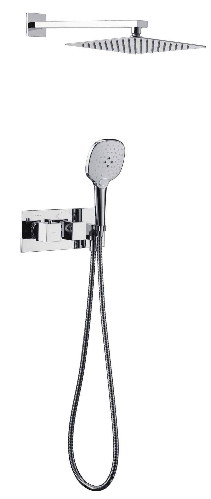 BATERIA PRYSZNICOWA PODTYNKOWA  CHROME OD MOBI