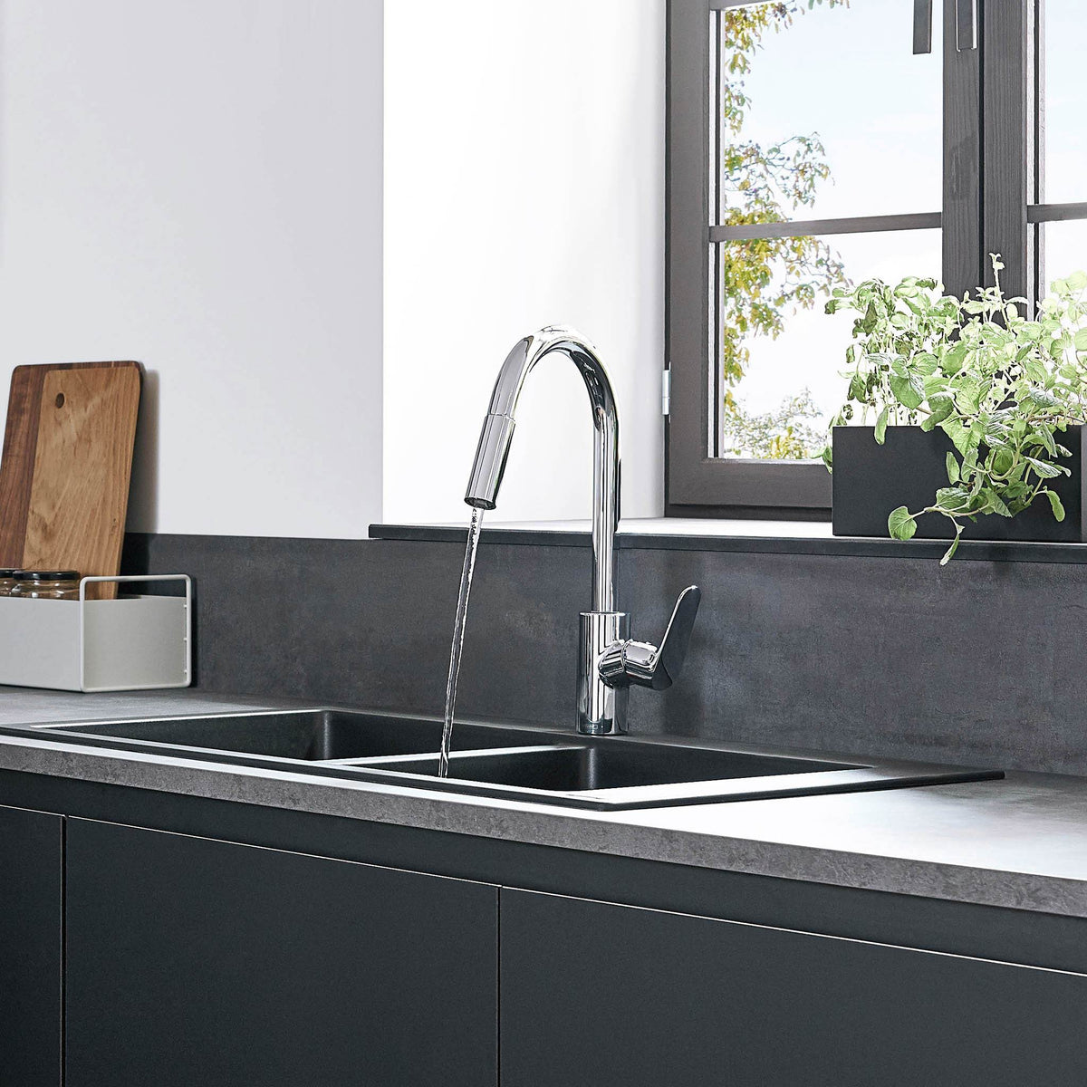 BATERIA KUCHENNA NATYNKOWA FOCUS M41 SREBRNY OD HANSGROHE 31815000