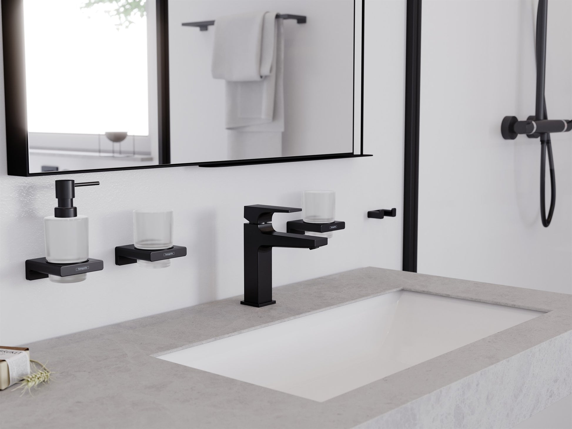 BATERIA UMYWALKOWA METROPOL CZARNY OD HANSGROHE 32507670