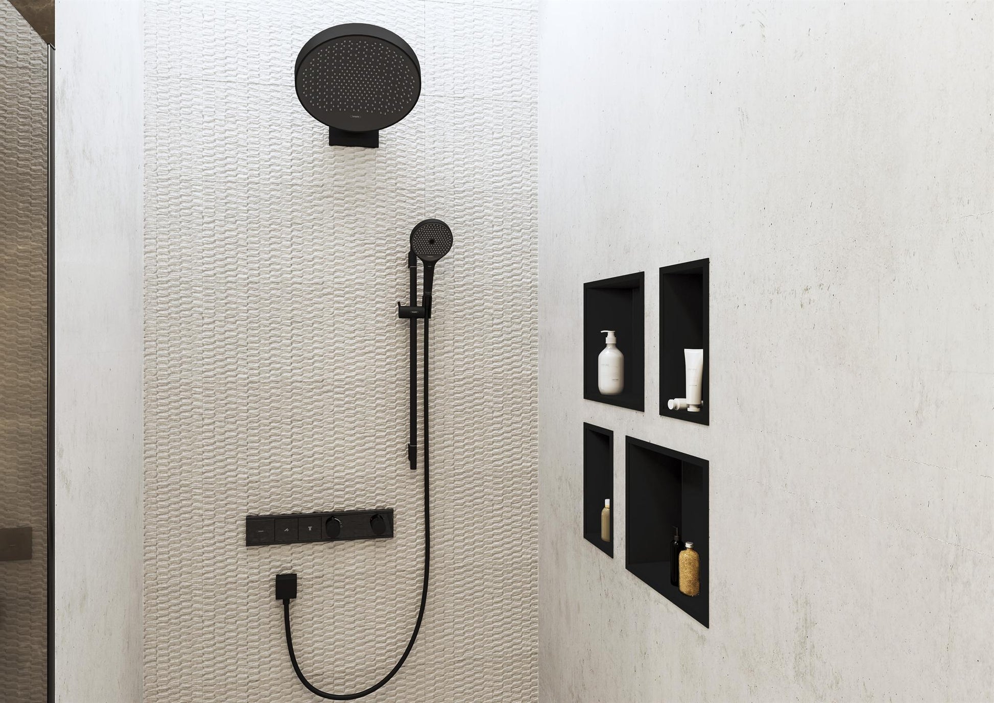 PRZYŁĄCZE KĄTOWE NATYNKOWA FIXFIT CZARNY OD HANSGROHE 26455670