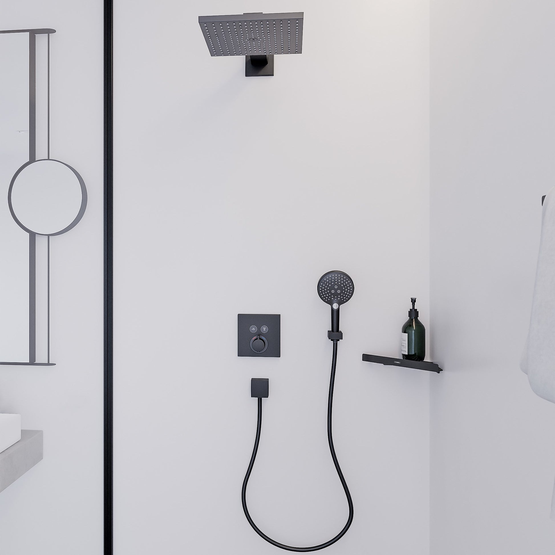 PRZYŁĄCZE KĄTOWE NATYNKOWA FIXFIT CZARNY OD HANSGROHE 26455670