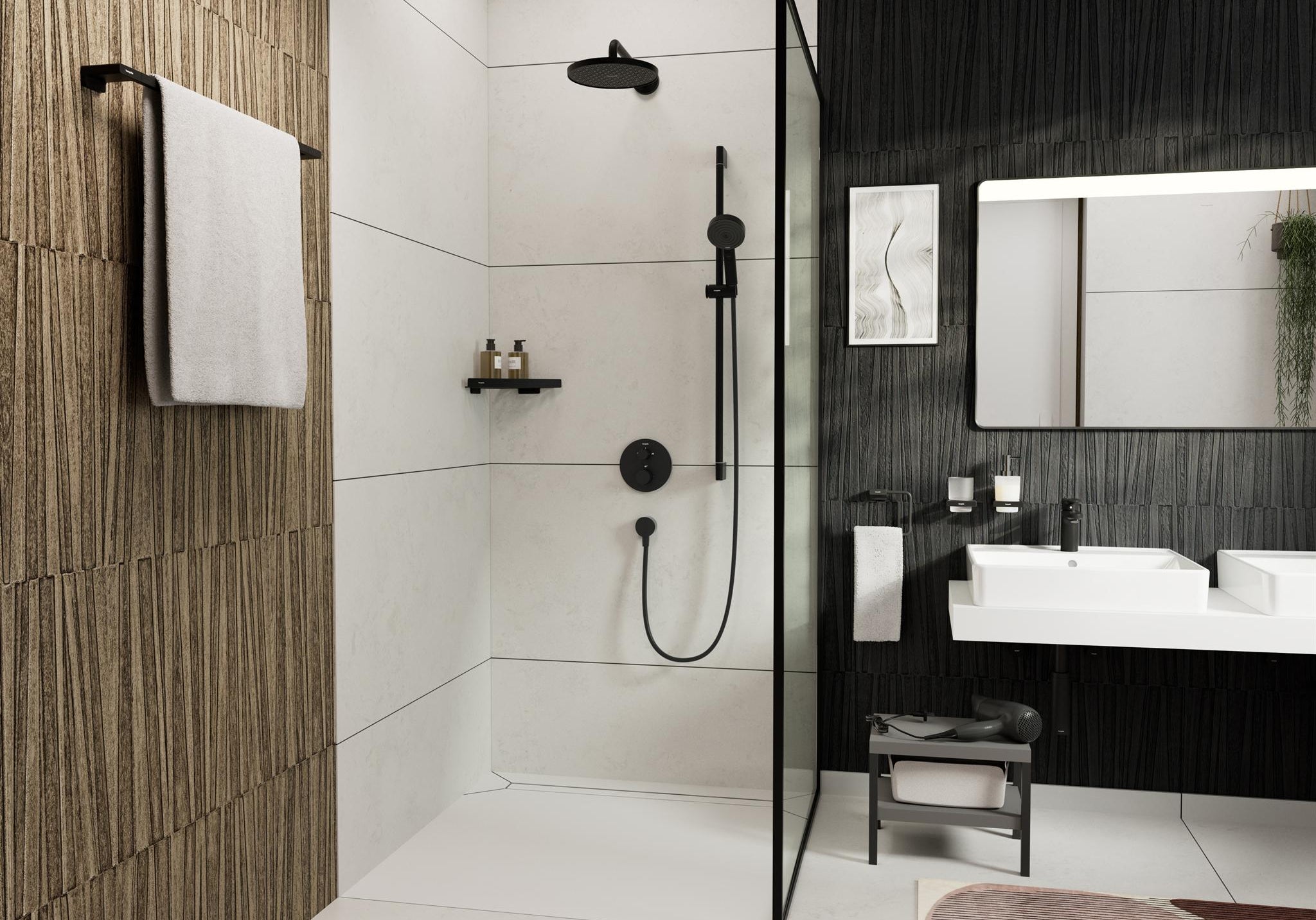 RAMIĘ DESZCZOWNICY NATYNKOWA HANSGROHE OTHERS CZARNY OD HANSGROHE 27413670