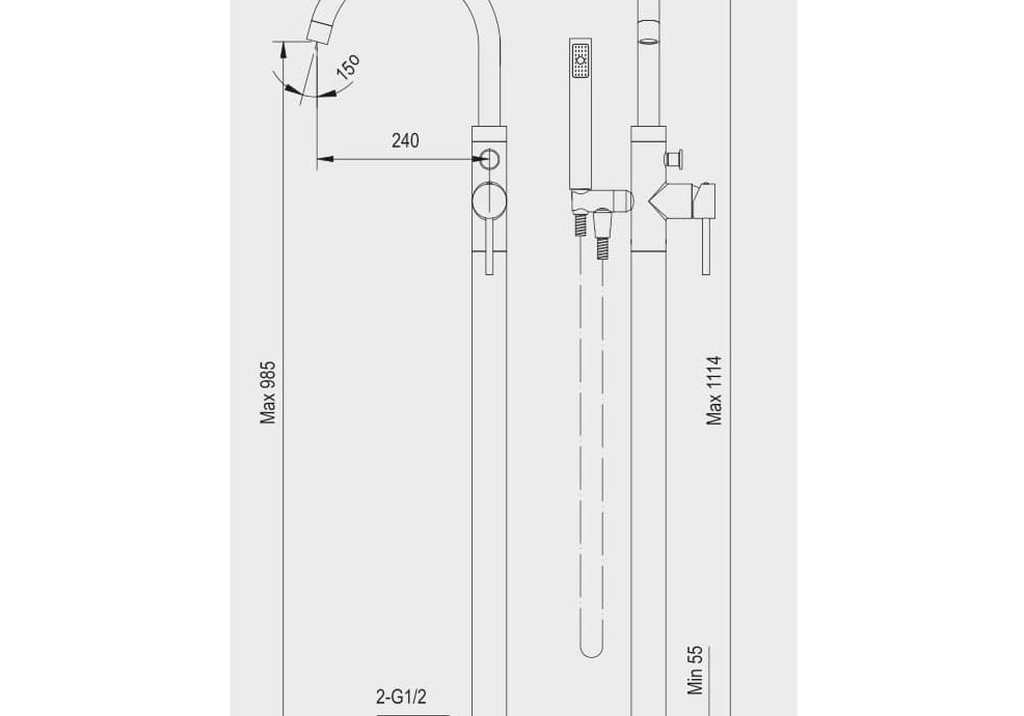 BATERIA WANNOWA WOLNOSTOJĄCA LIVA OD MOBI 372534BL