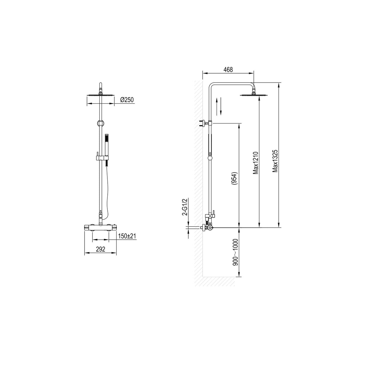 KOLUMNA NATRYSKOWA TERMOSTATYCZNA RESTO CHROME OD MOBI 152867CH