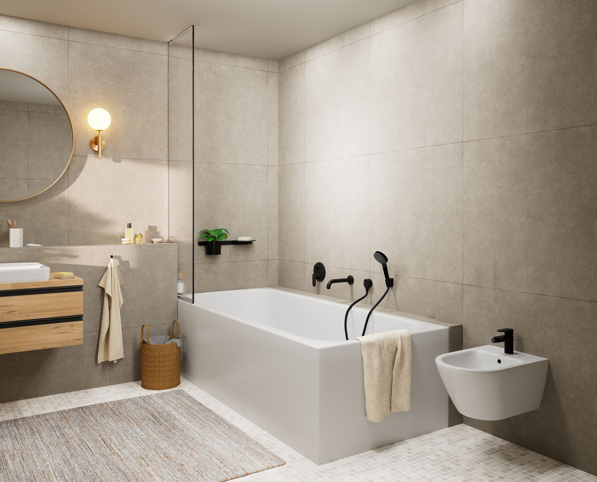 BATERIA WANNOWA VERNIS BLEND CZARNY OD HANSGROHE 71466670