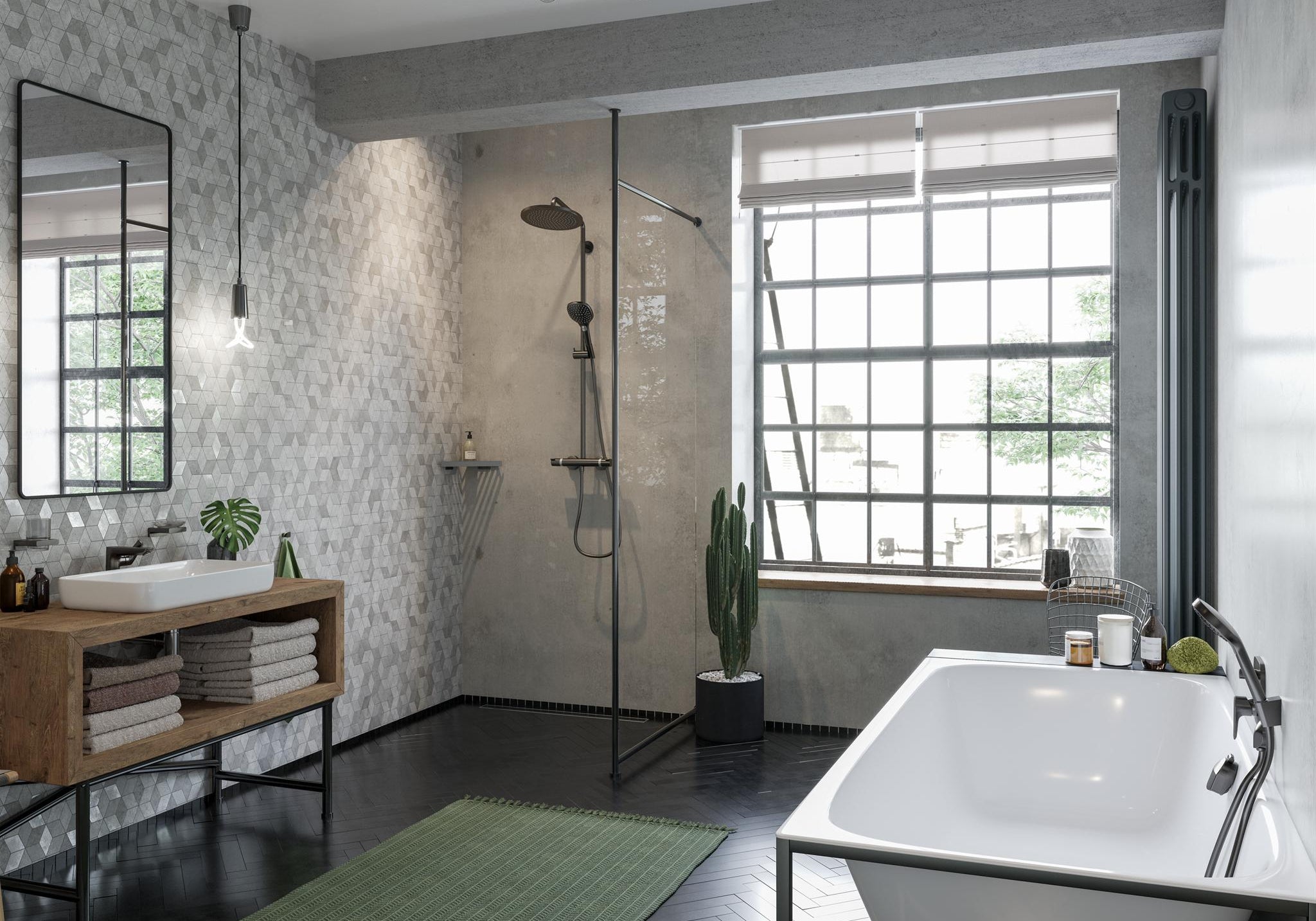BATERIA WANNOWA  TALIS E CZARNY OD HANSGROHE 71745340