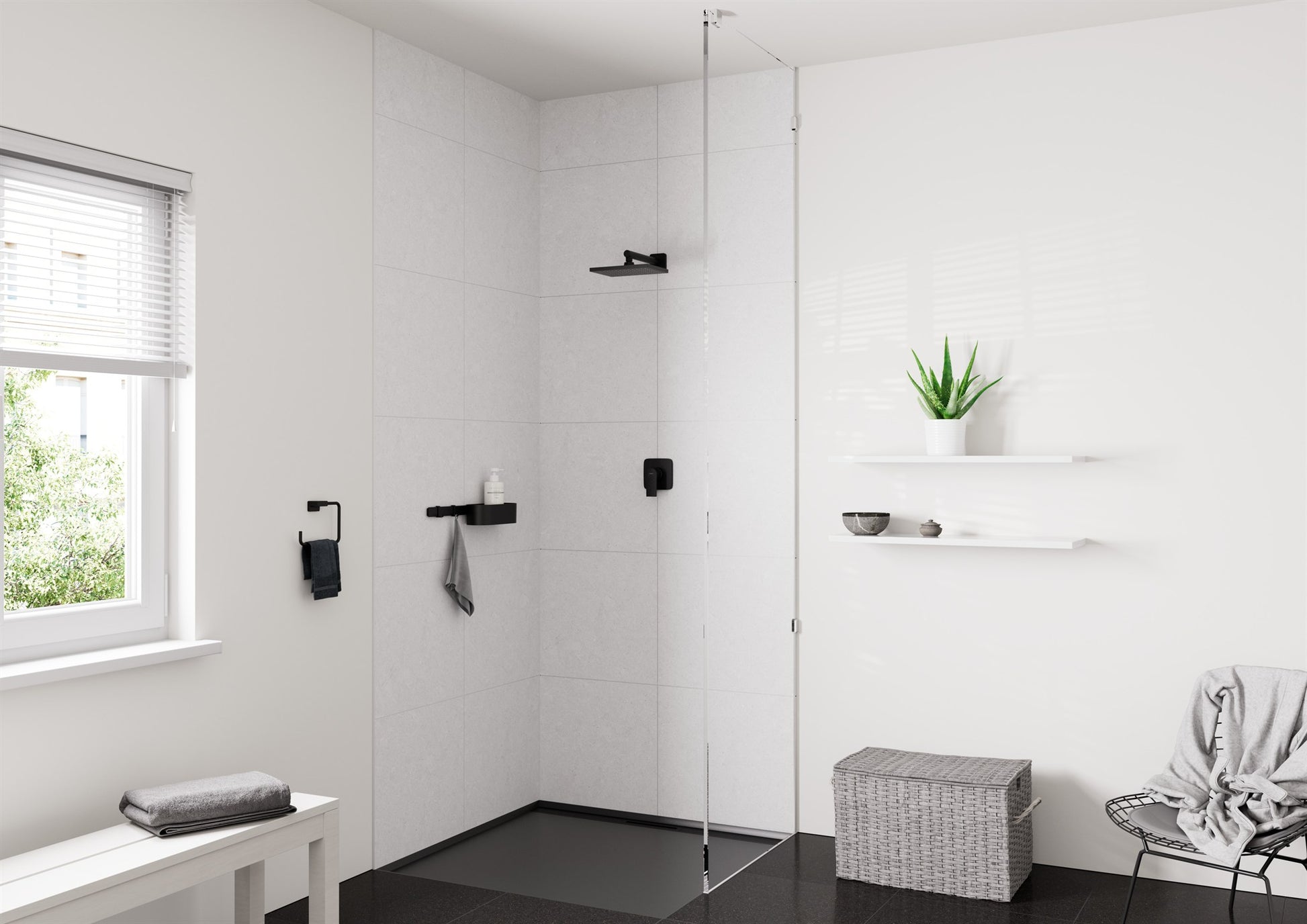 DESZCZOWNICA  VERNIS SHAPE CZARNY OD HANSGROHE 26281670