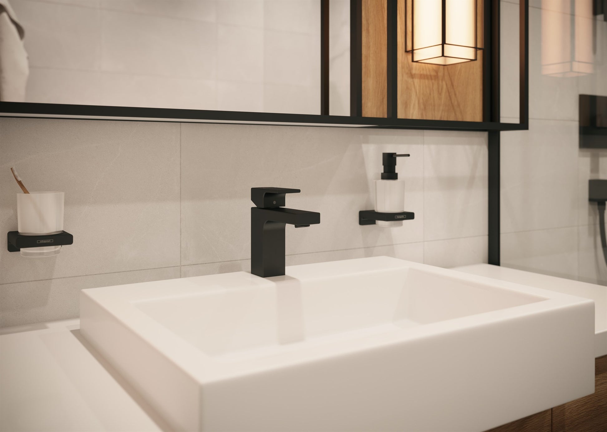 BATERIA UMYWALKOWA VERNIS SHAPE CZARNY OD HANSGROHE 71561670