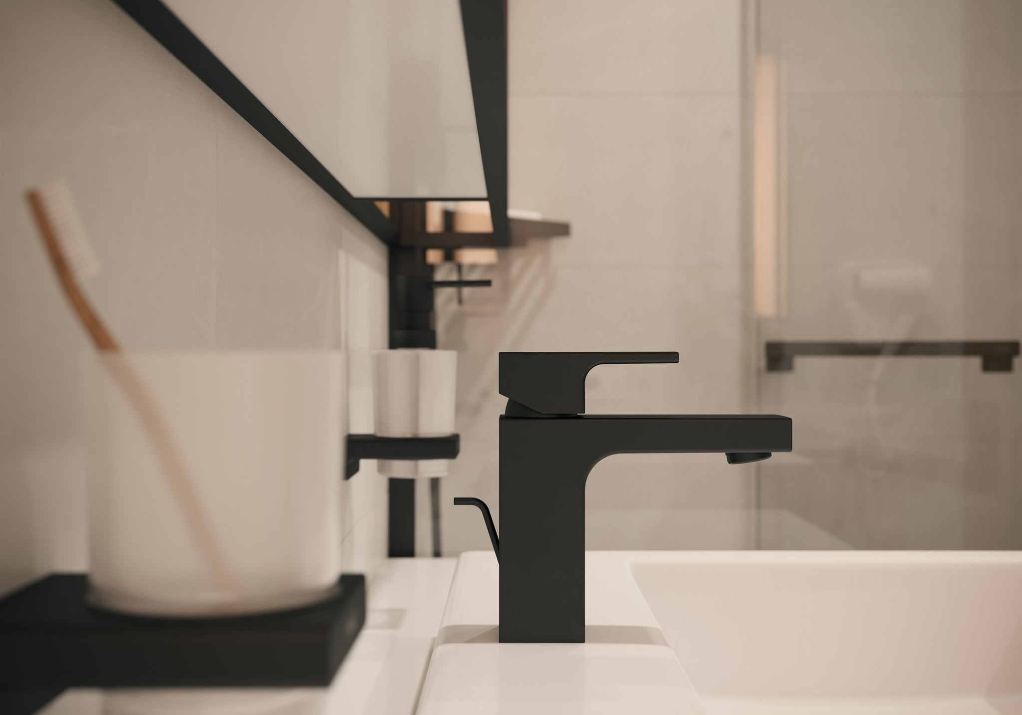 BATERIA UMYWALKOWA  VERNIS SHAPE CZARNY OD HANSGROHE 71561670