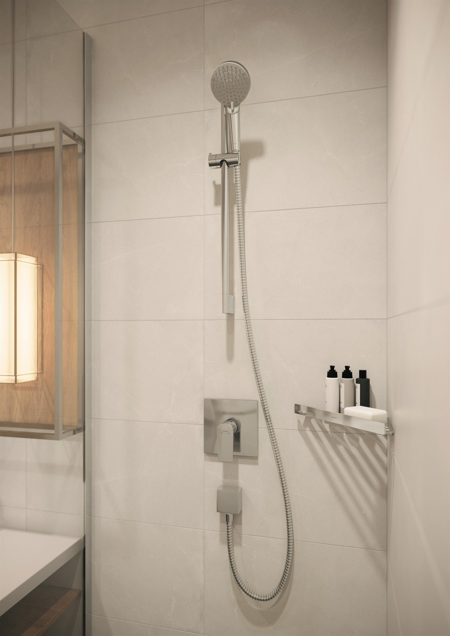 AKCESORIUM ŁAZIENKOWE  ADDSTORIS Q SREBRNY OD HANSGROHE 41741000
