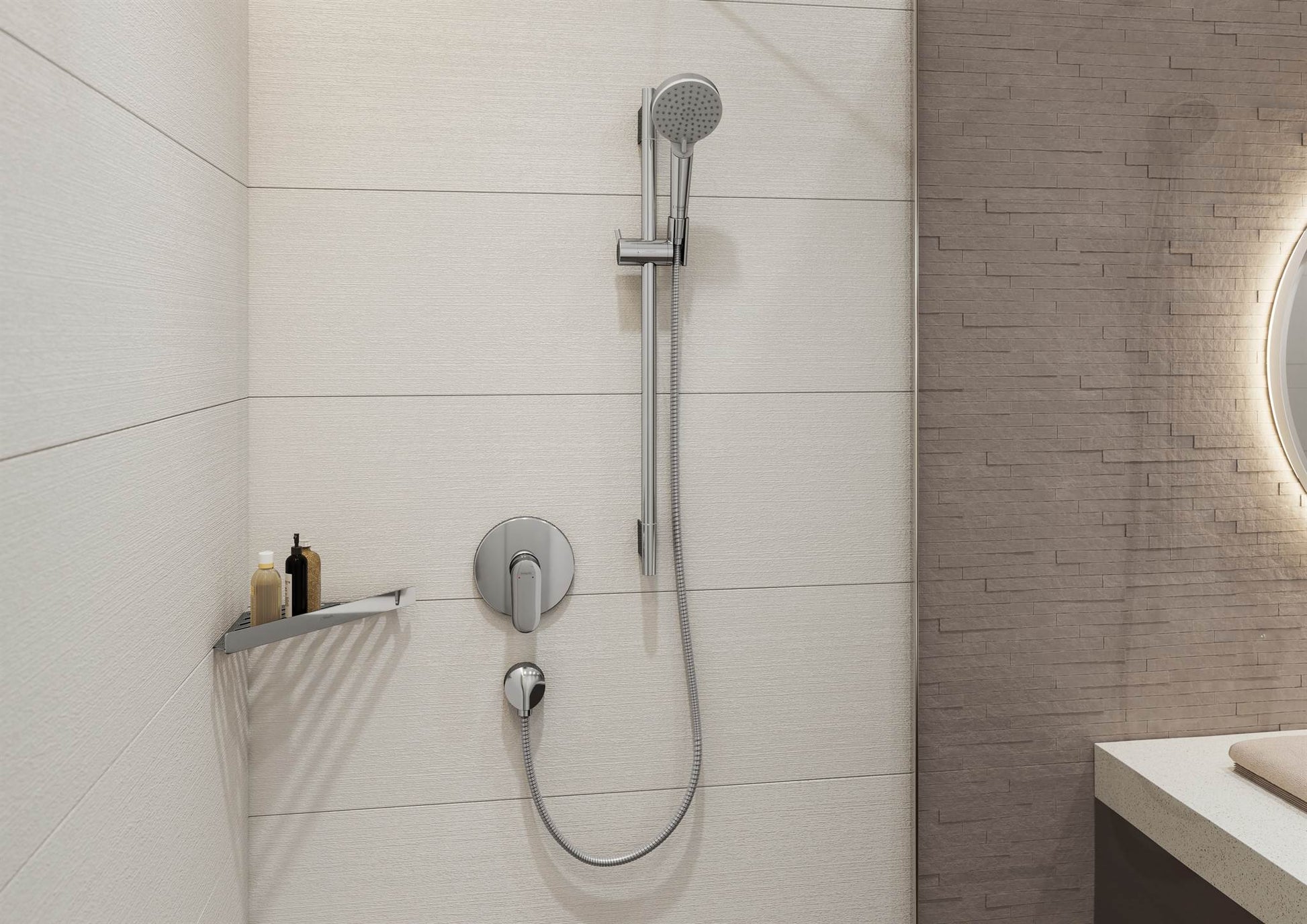 AKCESORIUM ŁAZIENKOWE  ADDSTORIS Q SREBRNY OD HANSGROHE 41741000