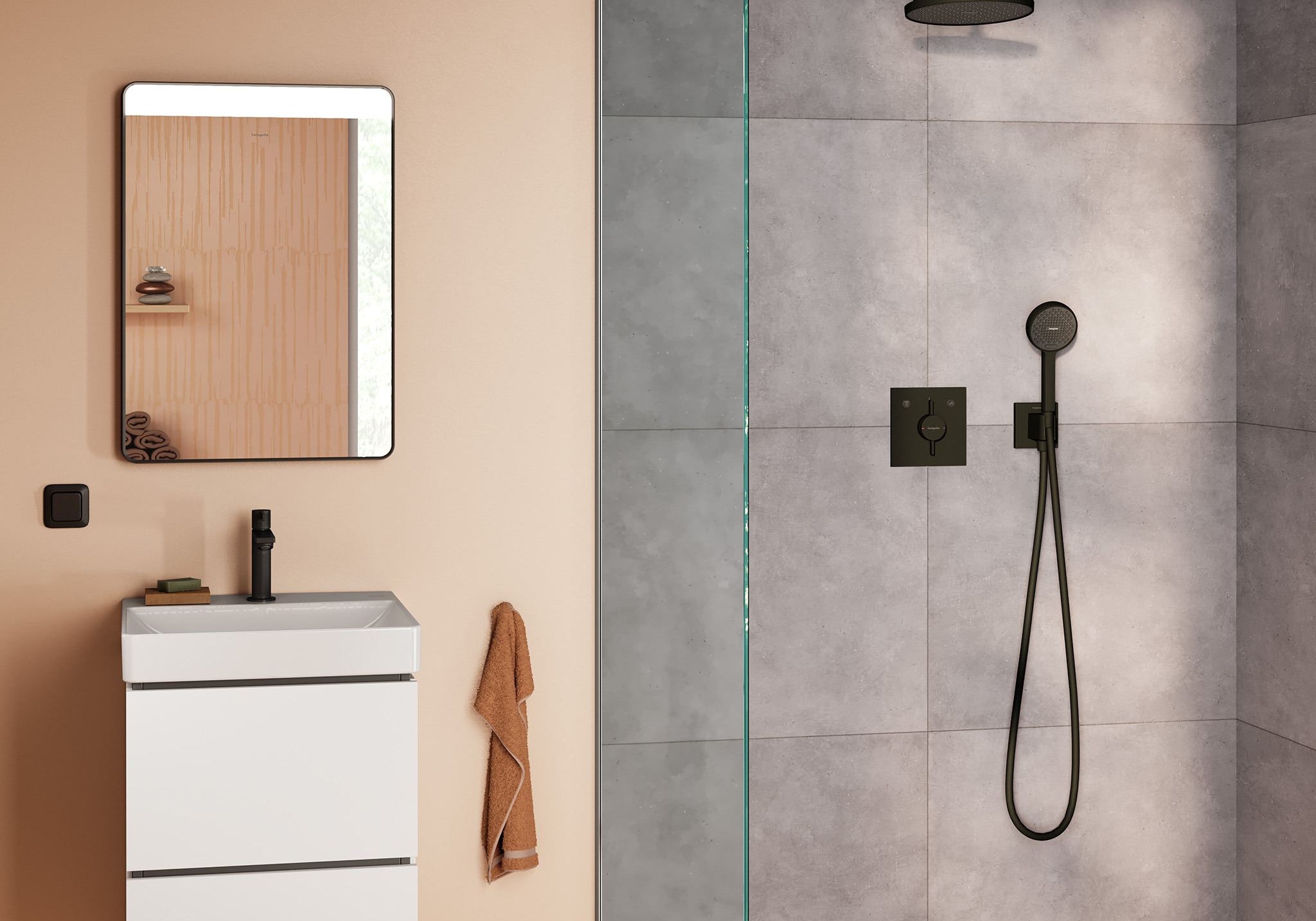 BATERIA NATYNKOWA FIXFIT E CZARNY OD HANSGROHE 26889670