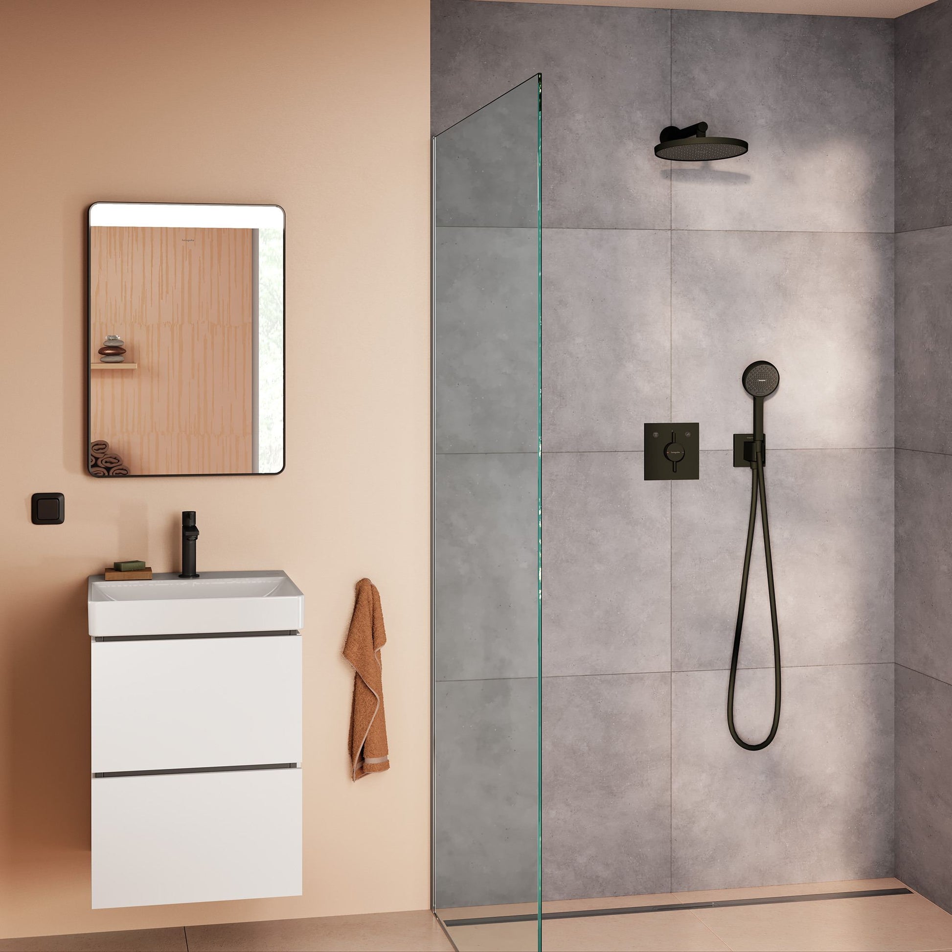 BATERIA NATYNKOWA FIXFIT E CZARNY OD HANSGROHE 26889670