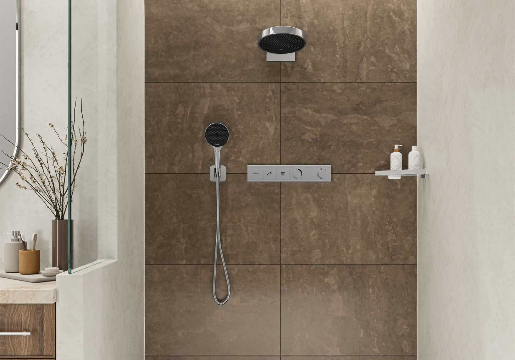 BATERIA NATYNKOWA FIXFIT Q SREBRNY OD HANSGROHE 26887000