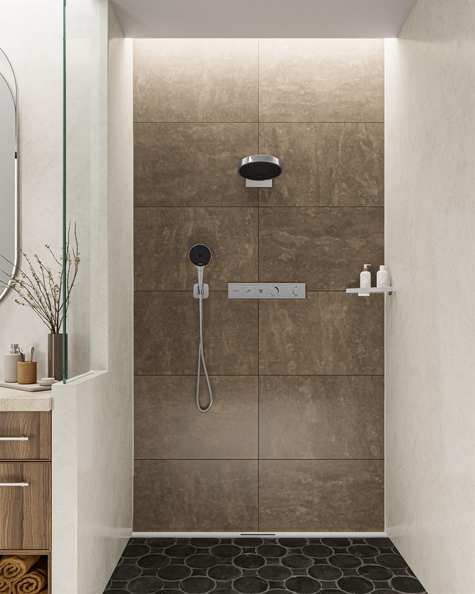 PRZYŁĄCZE KĄTOWE NATYNKOWA FIXFIT Q SREBRNY OD HANSGROHE 26887000
