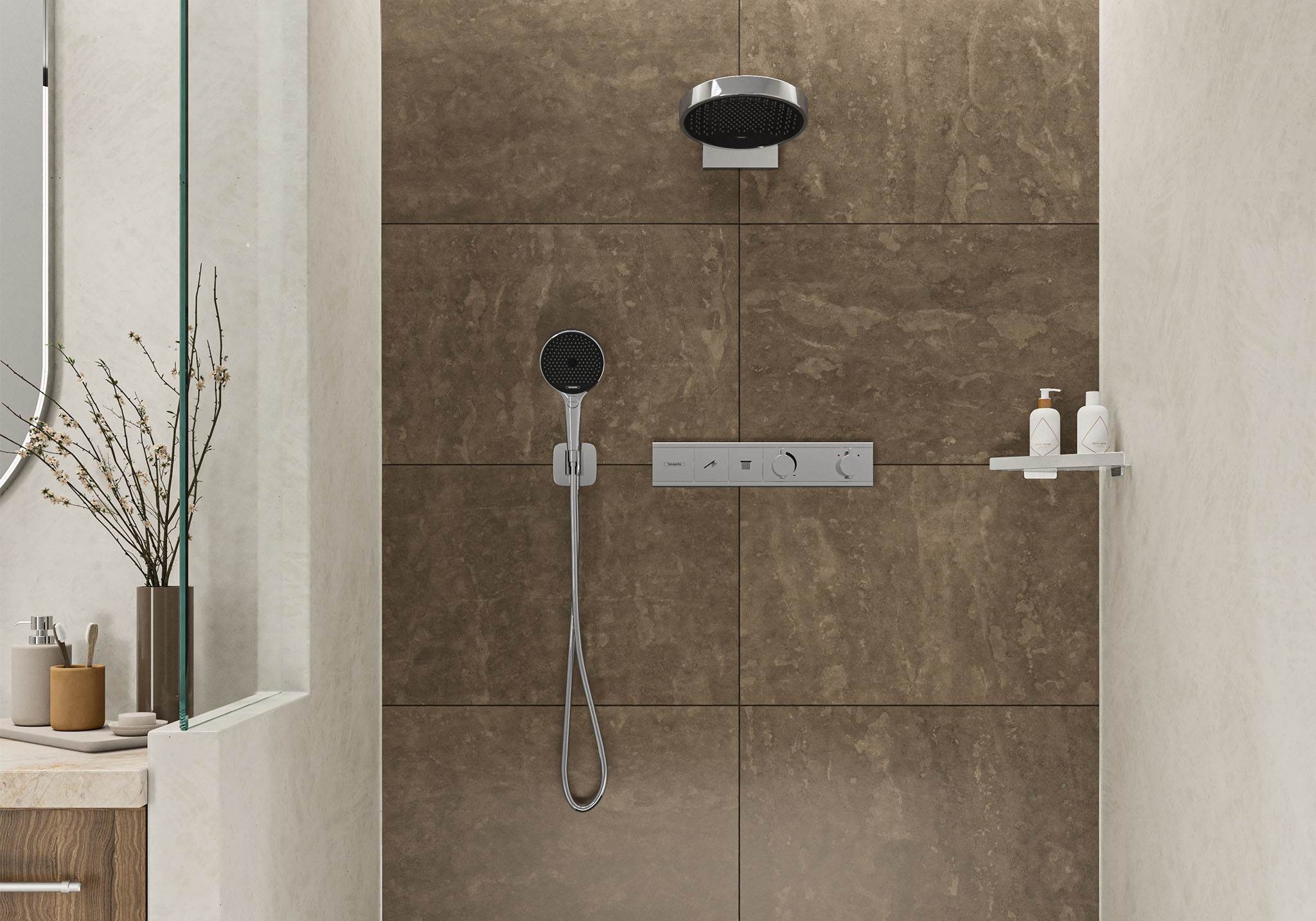 BATERIA NATYNKOWA FIXFIT Q SREBRNY OD HANSGROHE 26887000