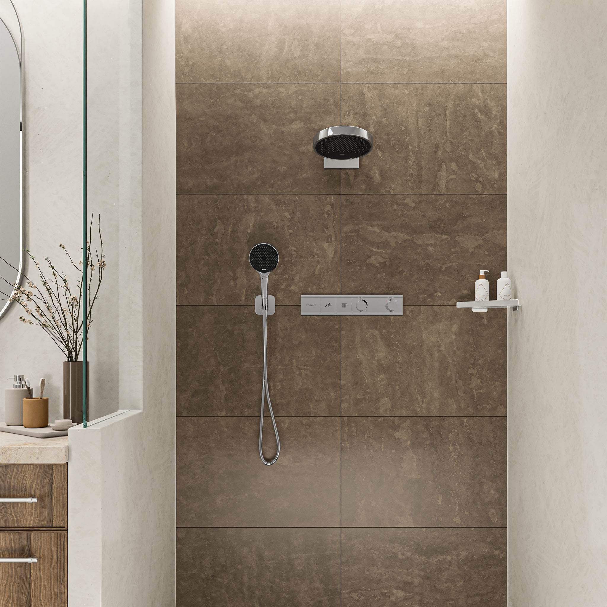 PRZYŁĄCZE KĄTOWE NATYNKOWA FIXFIT Q SREBRNY OD HANSGROHE 26887000