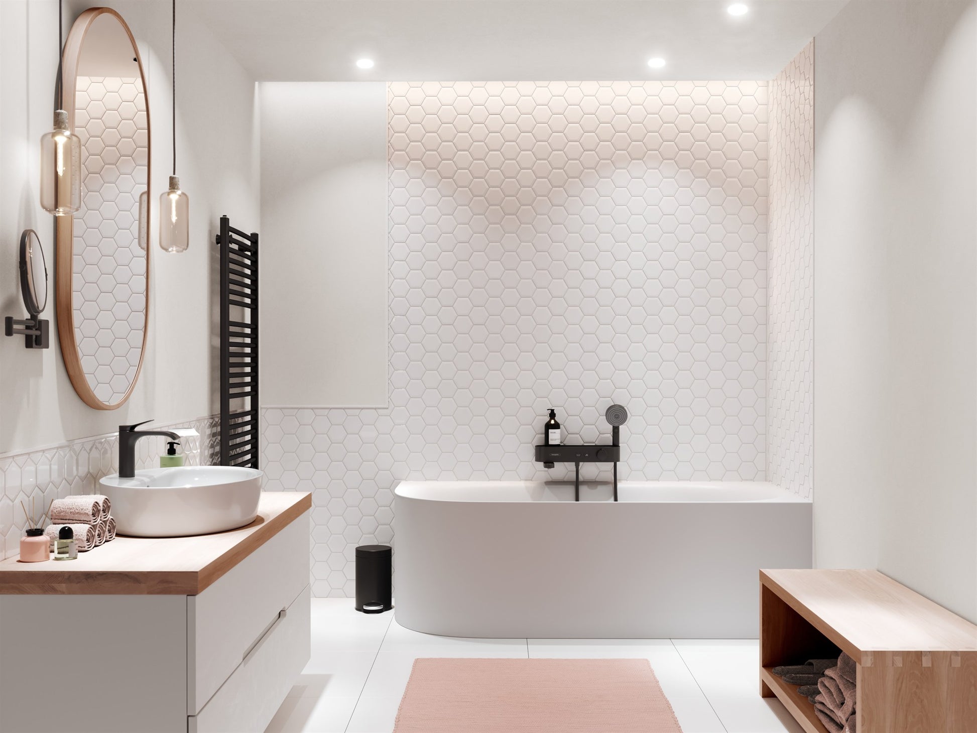 BATERIA WANNOWA SHOWERTABLET SELECT CZARNY OD HANSGROHE 24340670