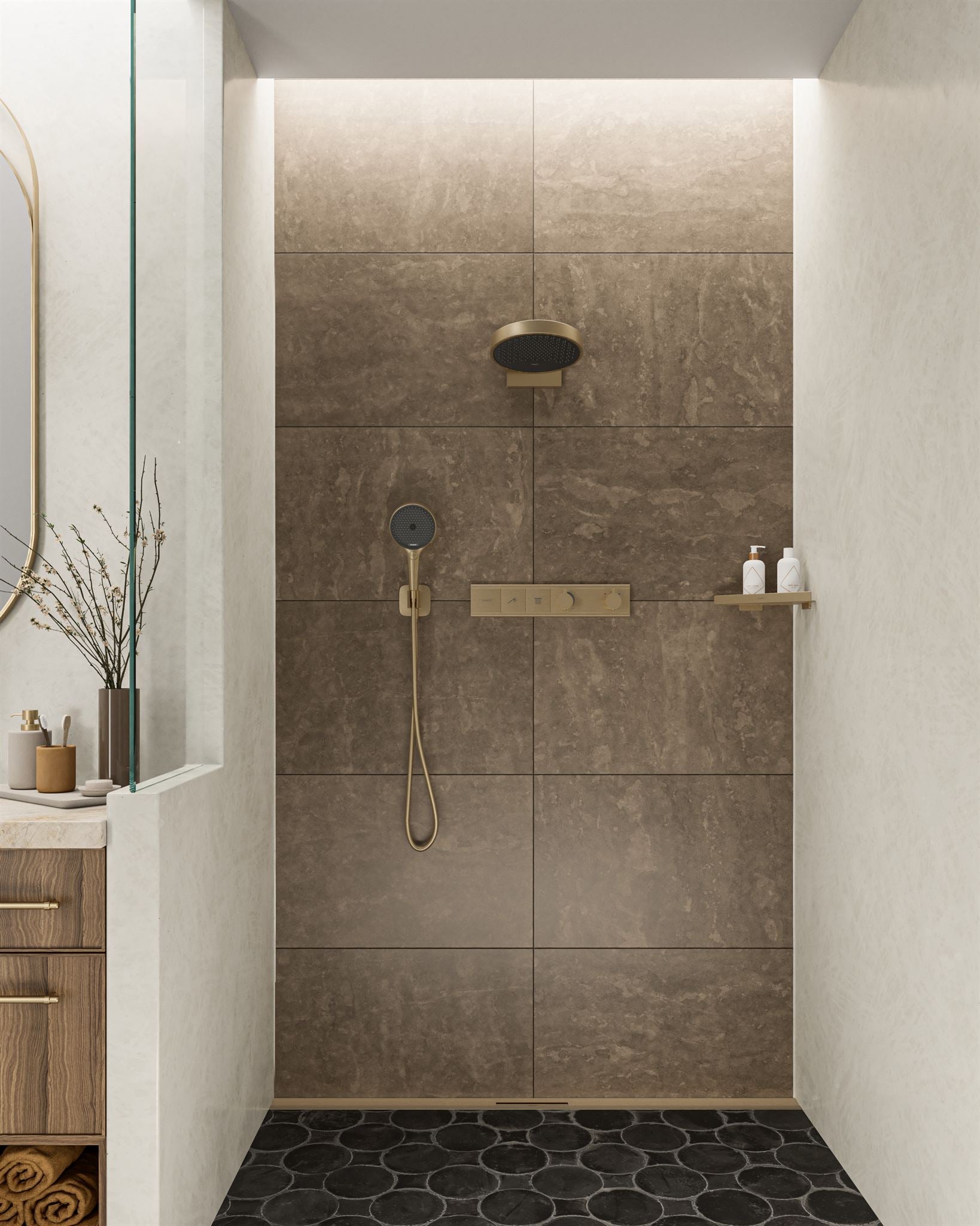 PRZYŁĄCZE KĄTOWE NATYNKOWA FIXFIT Q BRĄZOWY OD HANSGROHE 26887140