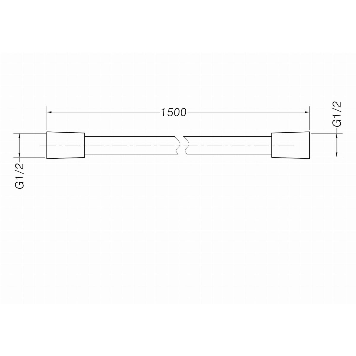 WĄŻ PRYSZNICOWY ONE 150 CM SZARY OD MOBI GW1001GMB