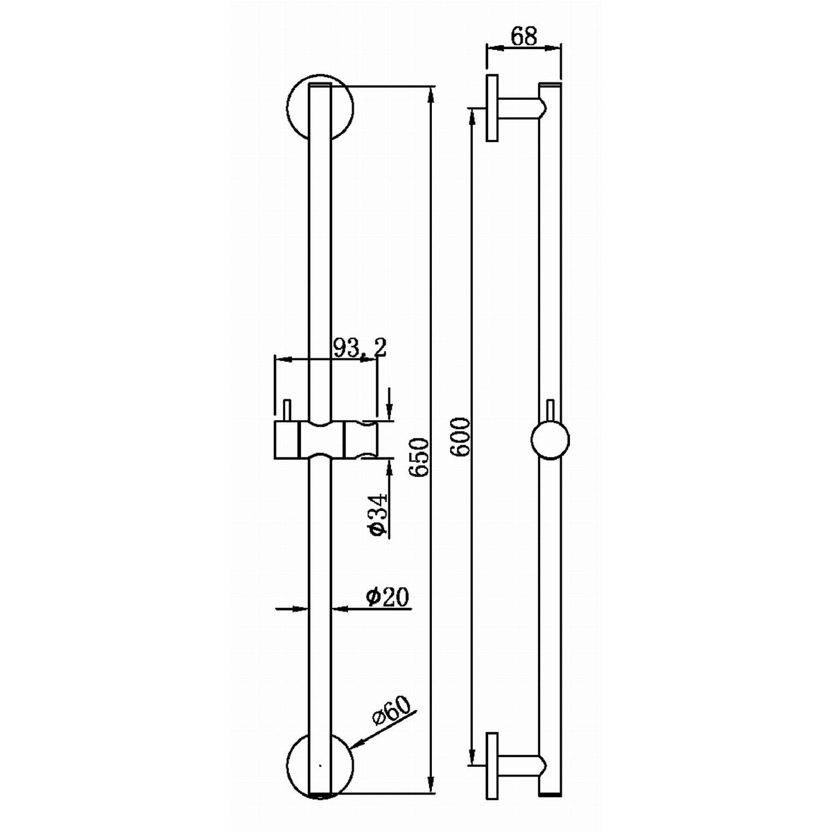 DRĄŻEK PRYSZNICOWY NORTHERN COPPER BRUSHED OD MOBI GA1441CB