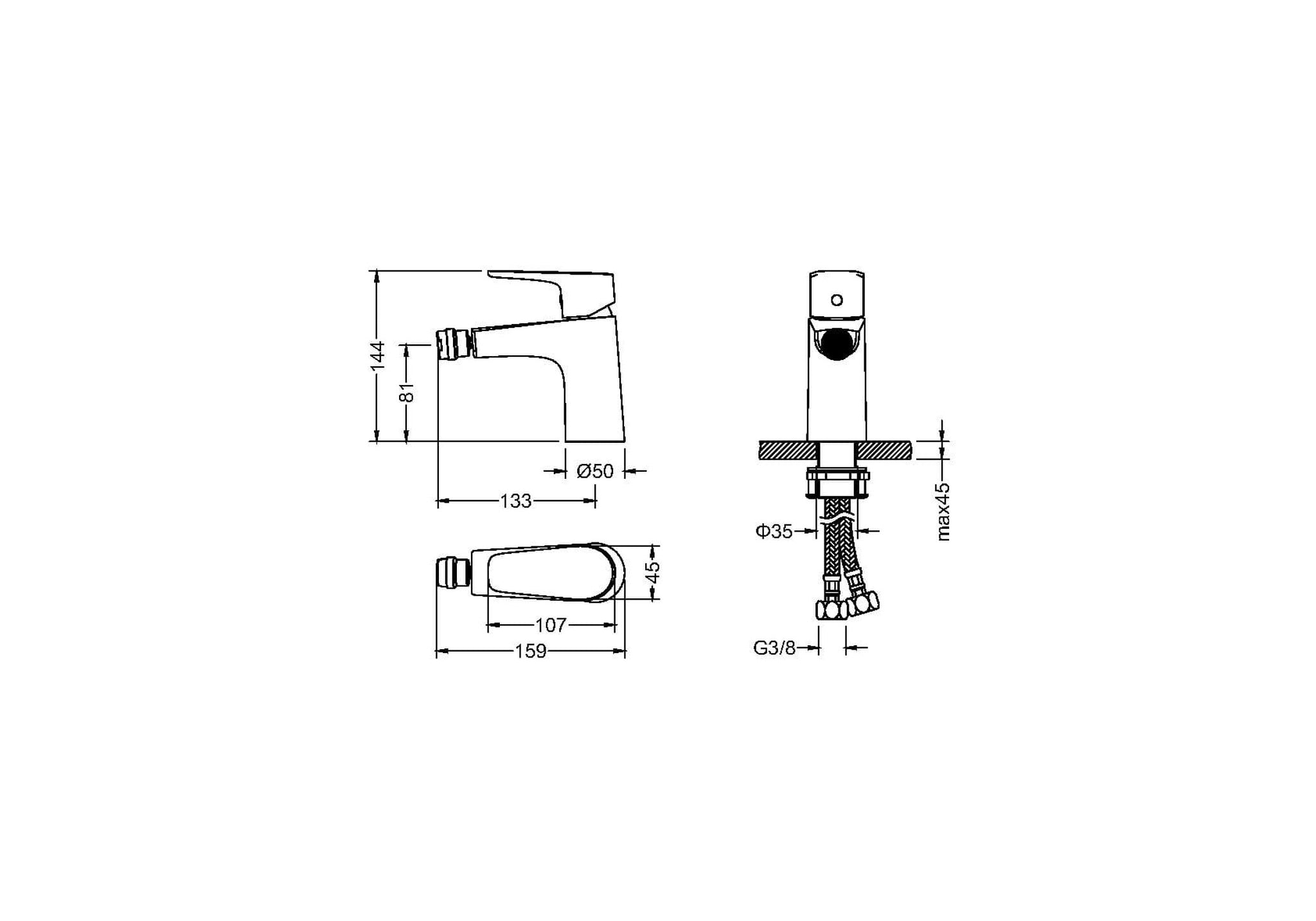 BATERIA BIDETOWA NATURE BLACK MATT OD MOBI NTB3016BM