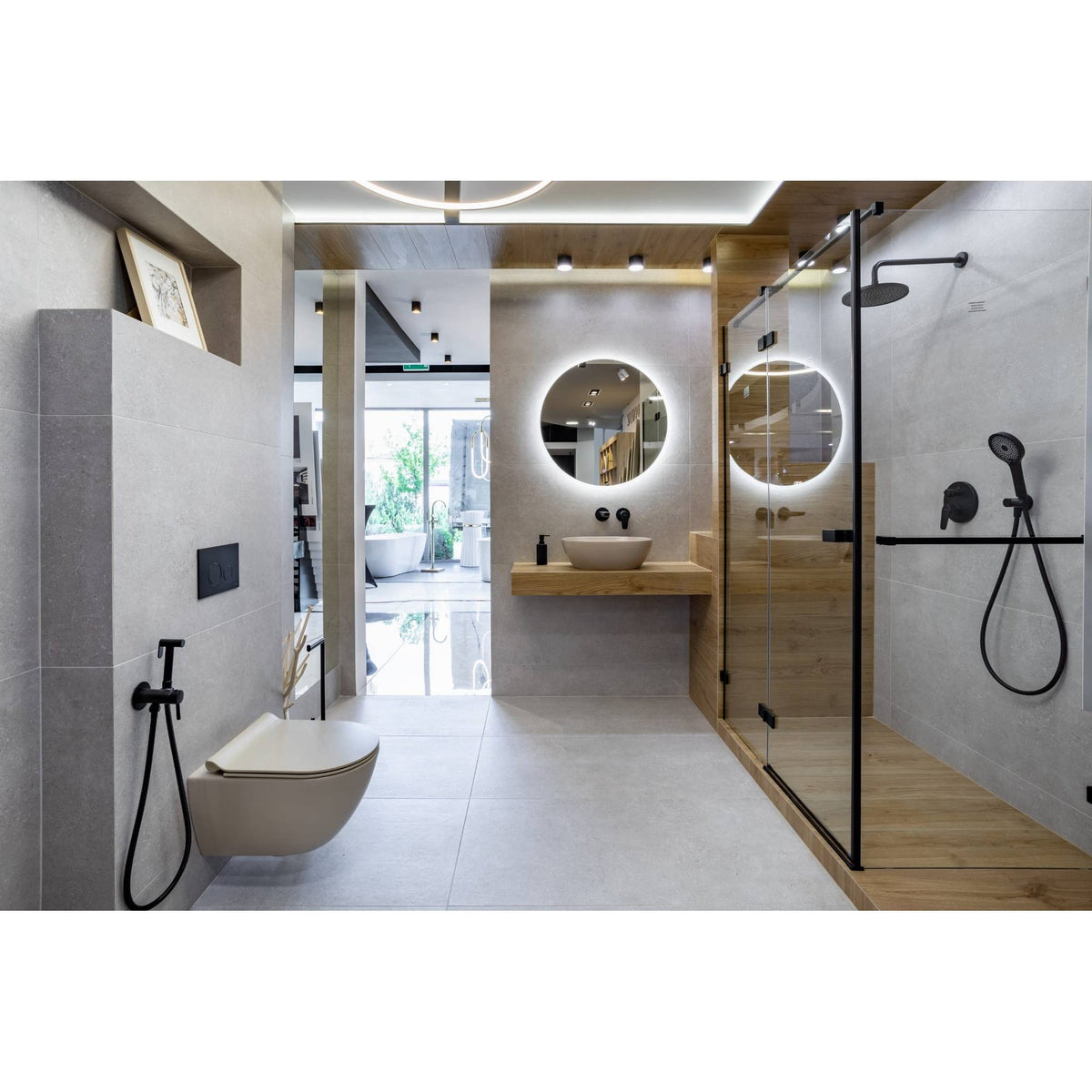 ZESTAW NATRYSKOWY PODTYNKOWY NATURE BLACK MATT OD MOBI NTZP3050BM