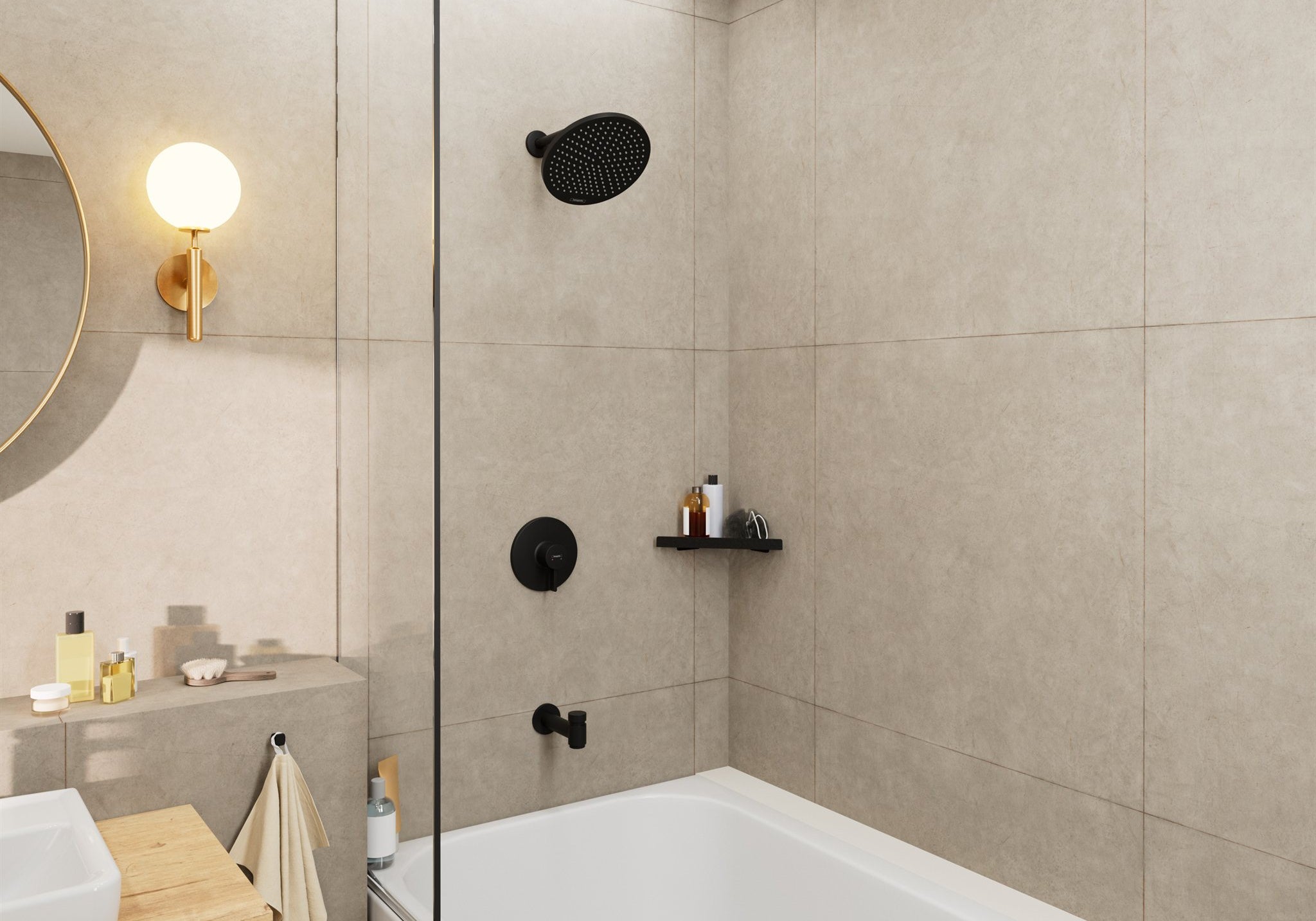 DESZCZOWNICA  CROMETTA S CZARNY OD HANSGROHE 26723670