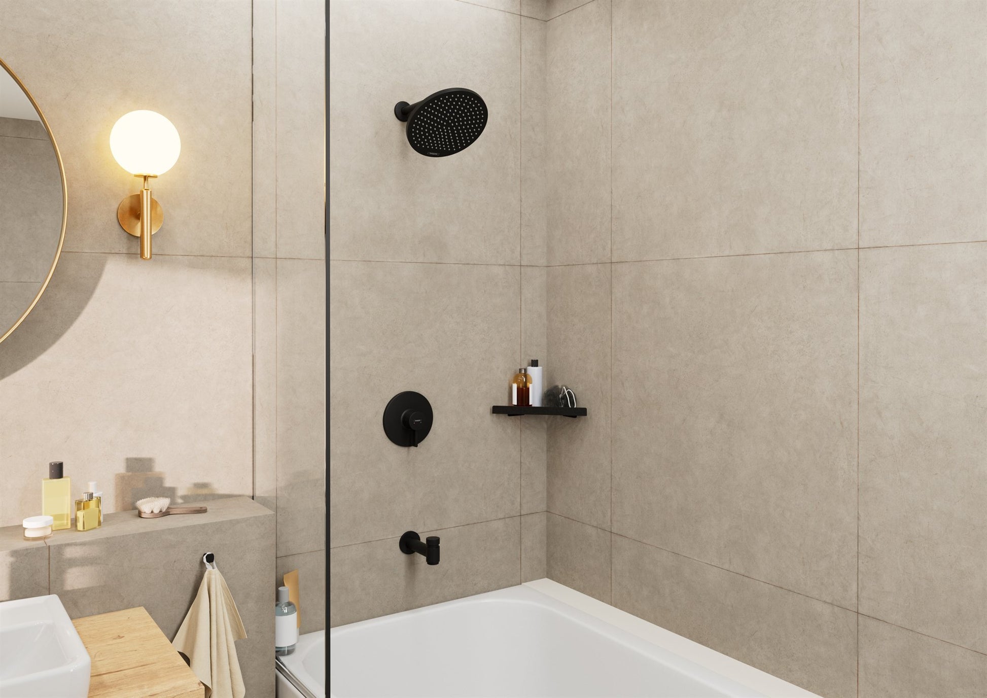 DESZCZOWNICA  CROMETTA S CZARNY OD HANSGROHE 26723670