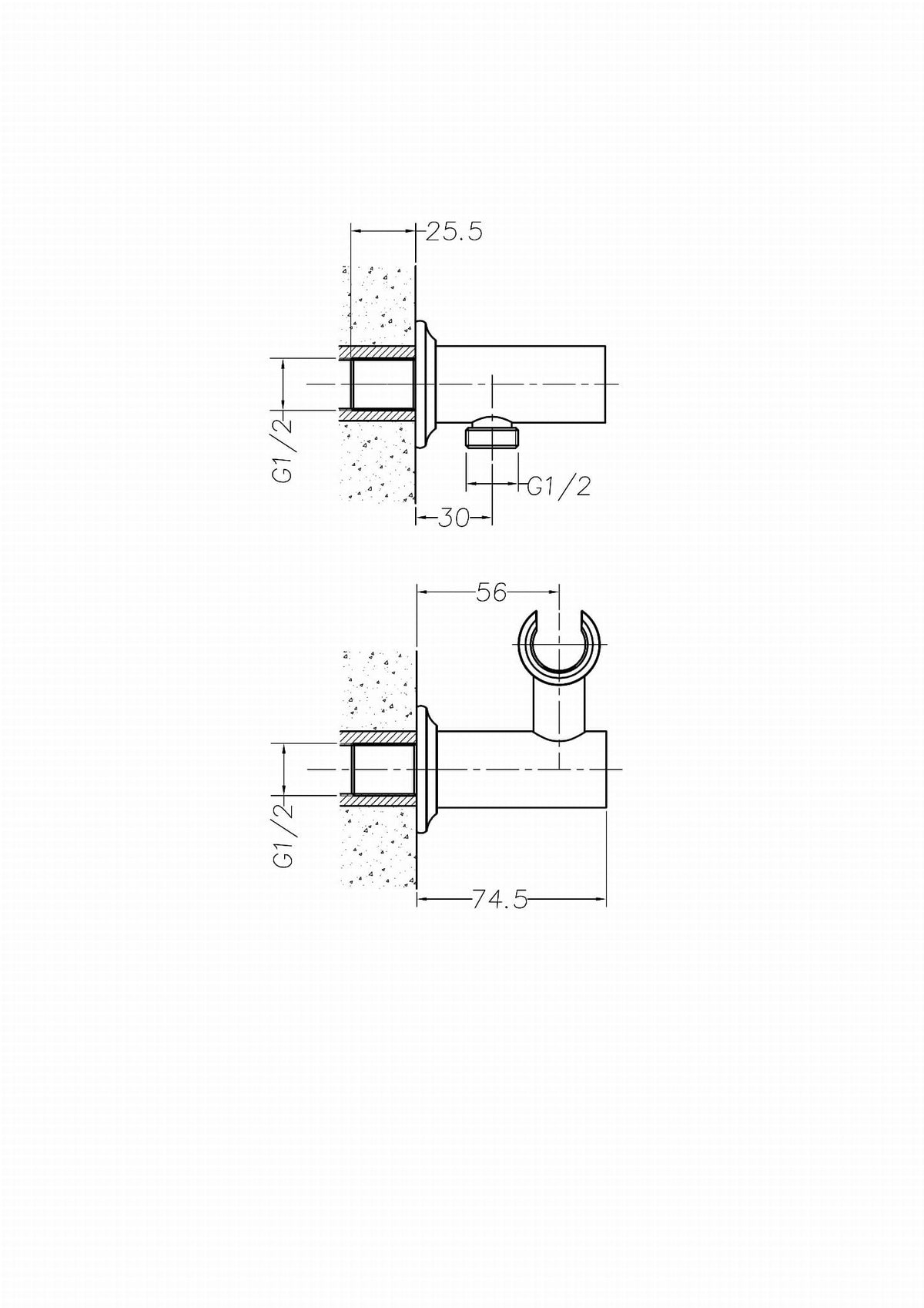 PRZYŁĄCZE KĄTOWE Z UCHWYTEM NORTHERN GOLD BRUSHED OD MOBI GP1428BG