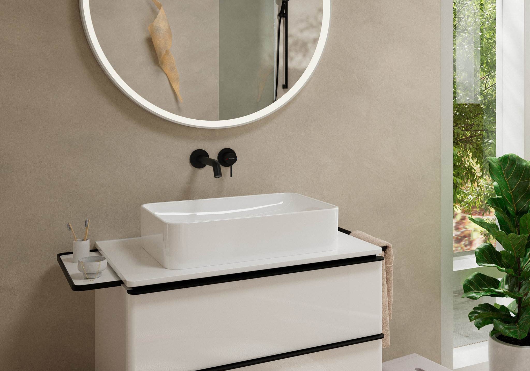BATERIA UMYWALKOWA  TECTURIS S CZARNY OD HANSGROHE 73350670