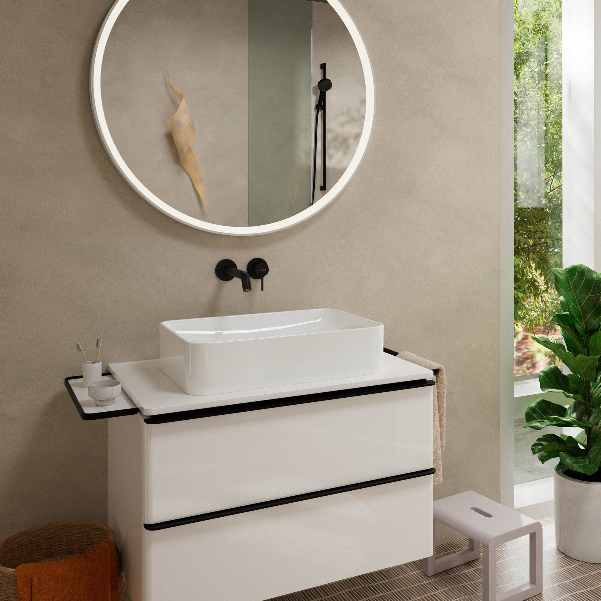 BATERIA UMYWALKOWA TECTURIS S CZARNY OD HANSGROHE 73350670