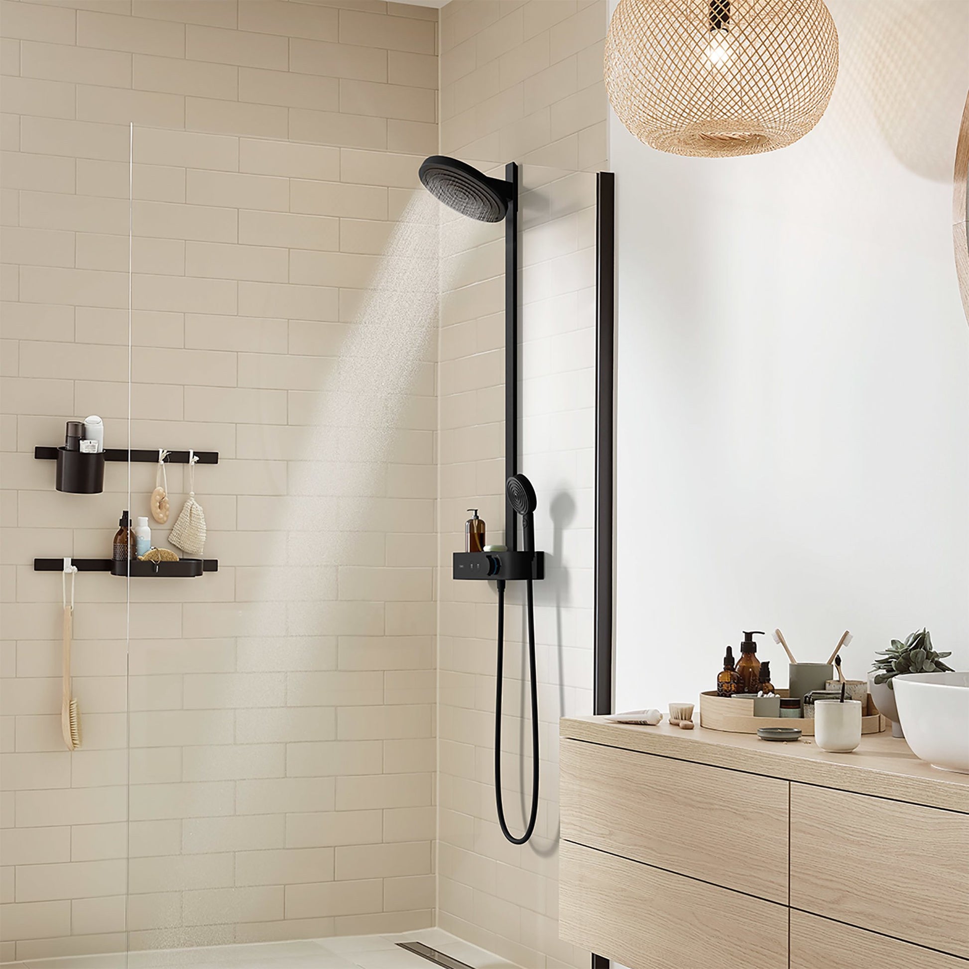 BATERIA WANNOWO-PRYSZNICOWA  PULSIFY S CZARNY OD HANSGROHE 24241670