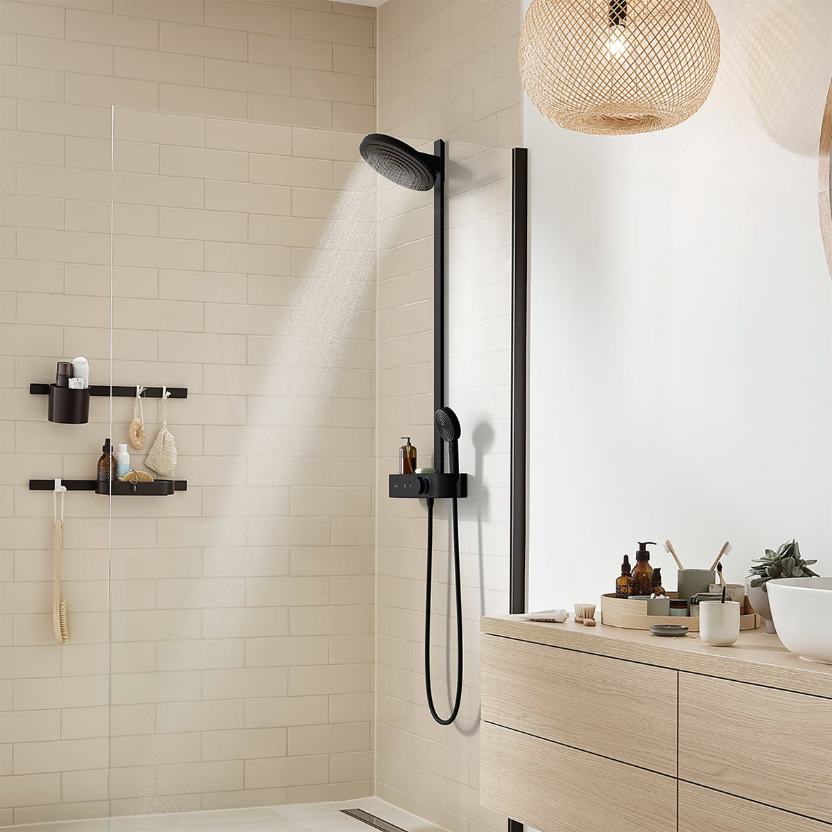 BATERIA WANNOWO-PRYSZNICOWA  PULSIFY S CZARNY OD HANSGROHE 24241670