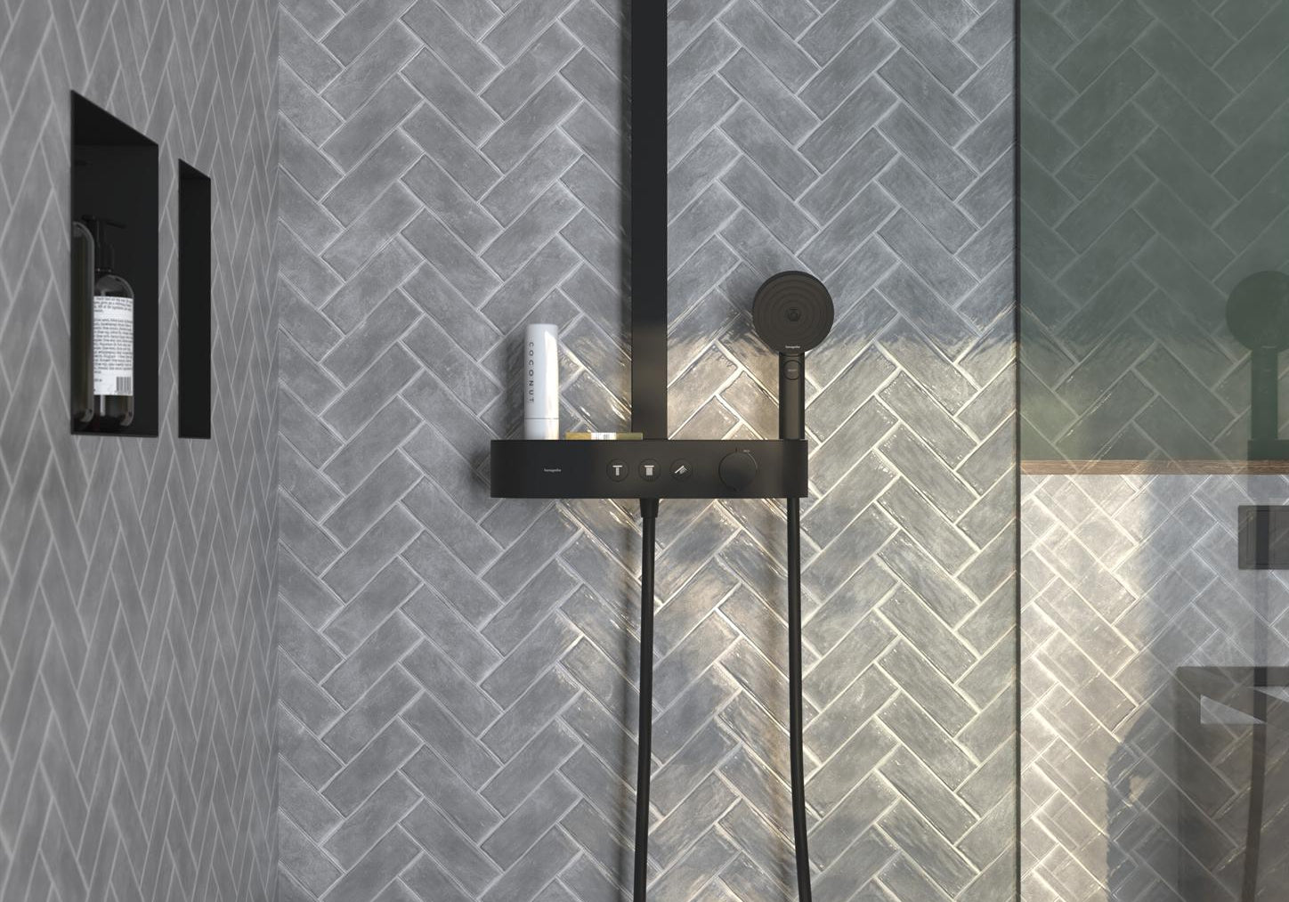 BATERIA WANNOWO-PRYSZNICOWA  PULSIFY S CZARNY OD HANSGROHE 24241670