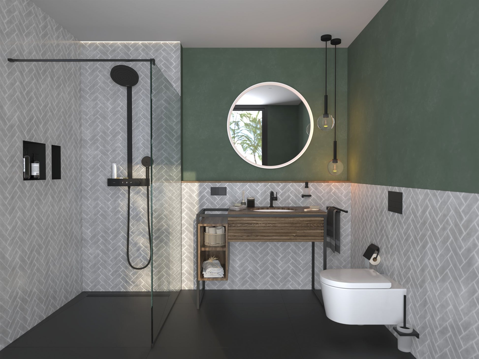 BATERIA WANNOWO-PRYSZNICOWA  PULSIFY S CZARNY OD HANSGROHE 24241670