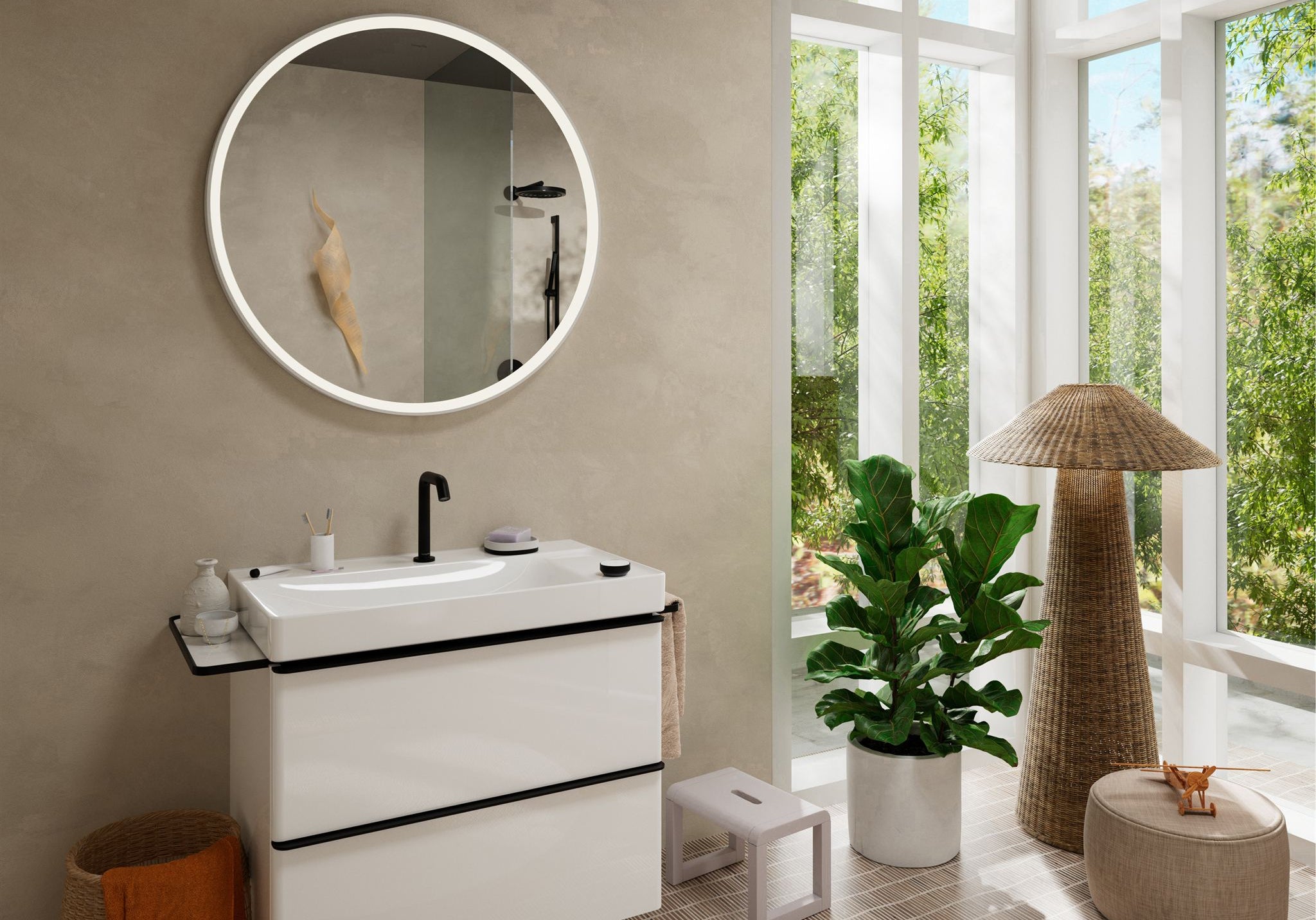 BATERIA UMYWALKOWA  TECTURIS S CZARNY OD HANSGROHE 73353670