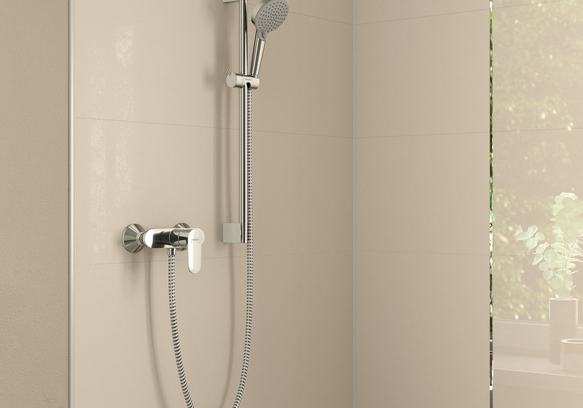 BATERIA ŚCIENNA VERNIS BLEND SREBRNY OD HANSGROHE 71640000