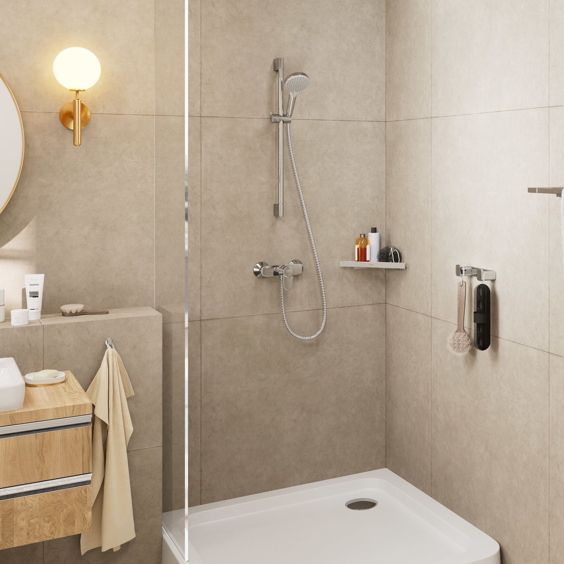 BATERIA WANNOWO-PRYSZNICOWA WANNOWA VERNIS BLEND SREBRNY OD HANSGROHE 26279000