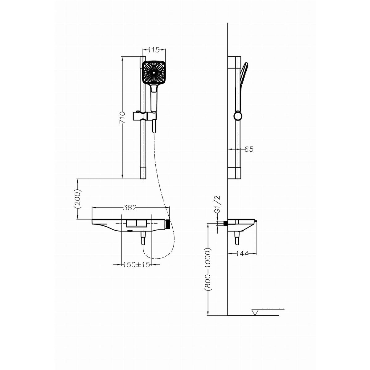 ZESTAW NATRYSKOWY  SWITCH SYSTEM COPPER BRUSHED OD MOBI GZP4240CB