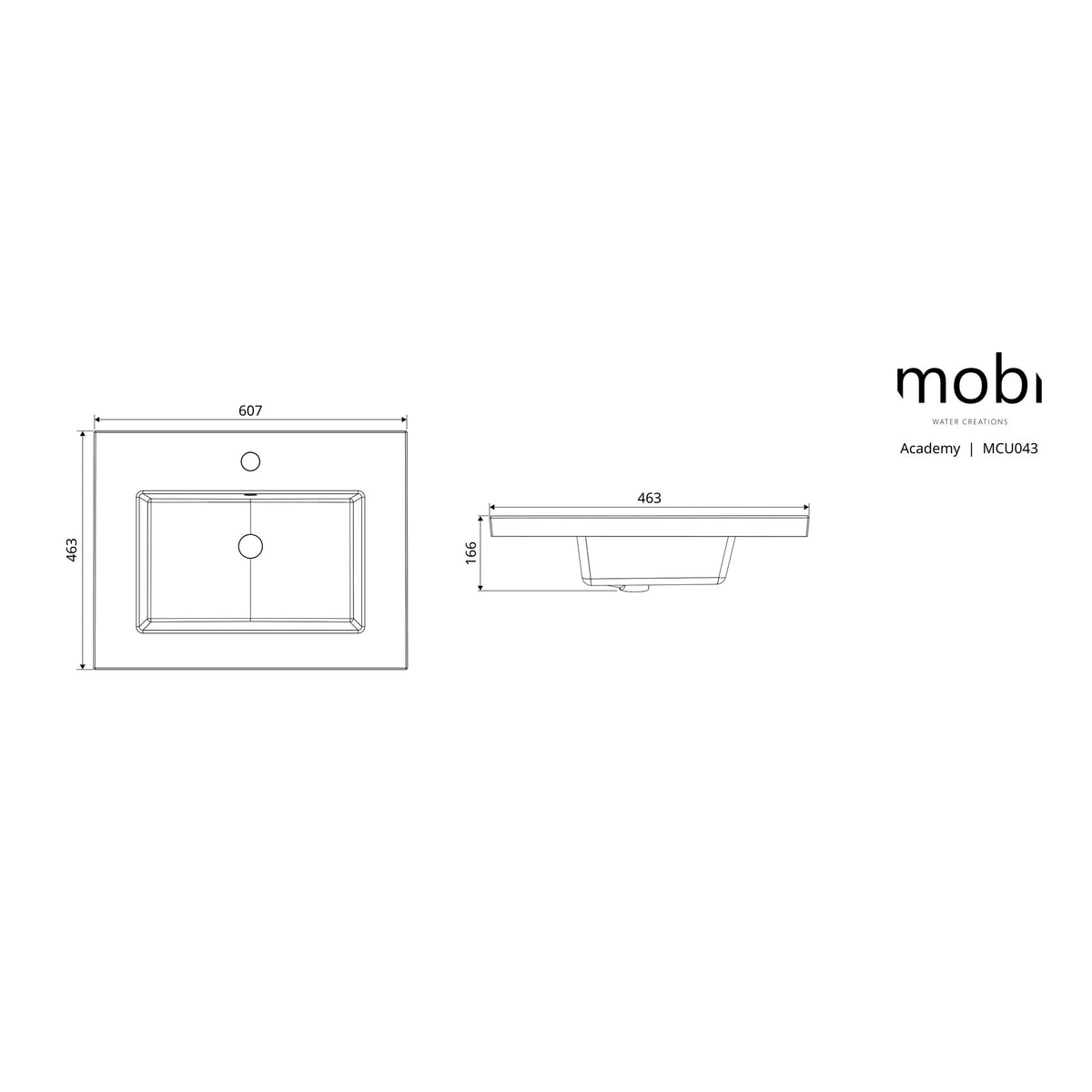 UMYWALKA WPUSZCZANA ACADEMY WHITE OD MOBI MCU043