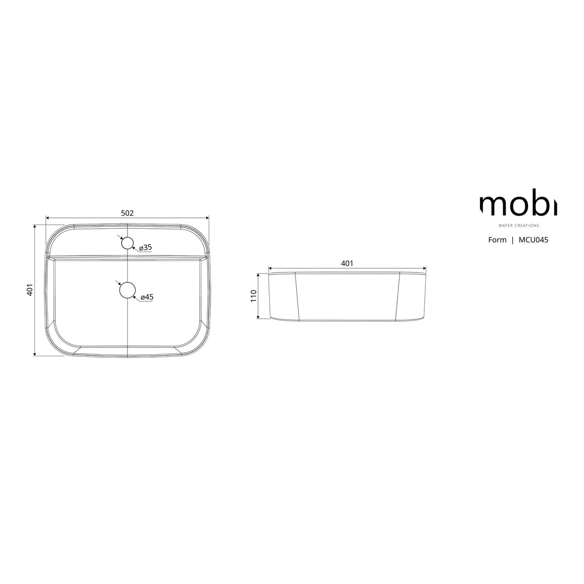 UMYWALKA NABLATOWA FORM WHITE OD MOBI MCU045