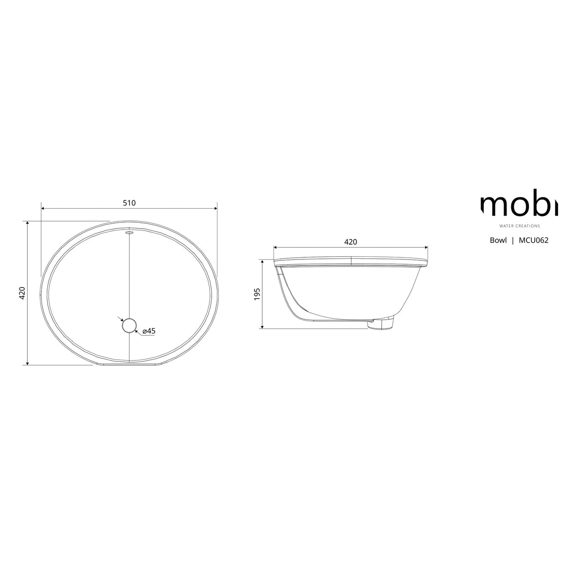 UMYWALKA PODBLATOWA BOWL WHITE OD MOBI MCU062