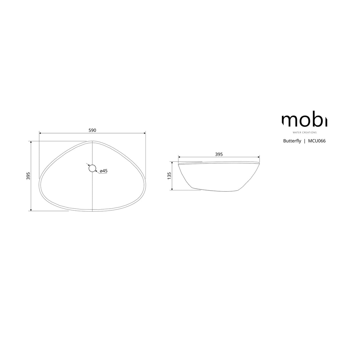 UMYWALKA NABLATOWA BUTTERFLY WHITE OD MOBI MCU066