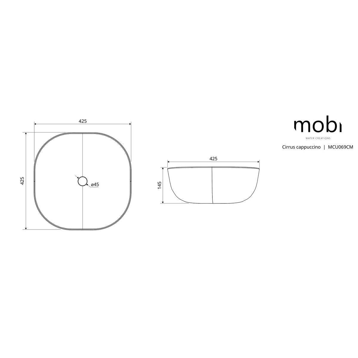 UMYWALKA NABLATOWA CIRRUS CAPPUCINO MATT OD MOBI MCU069CM