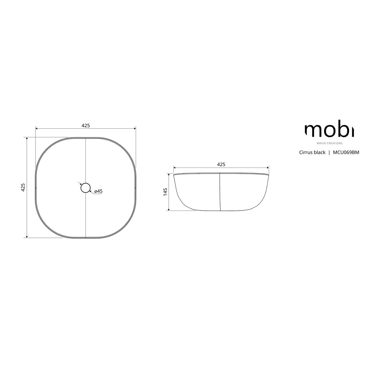 UMYWALKA NABLATOWA CIRRUS BLACK OD MOBI MCU069BM